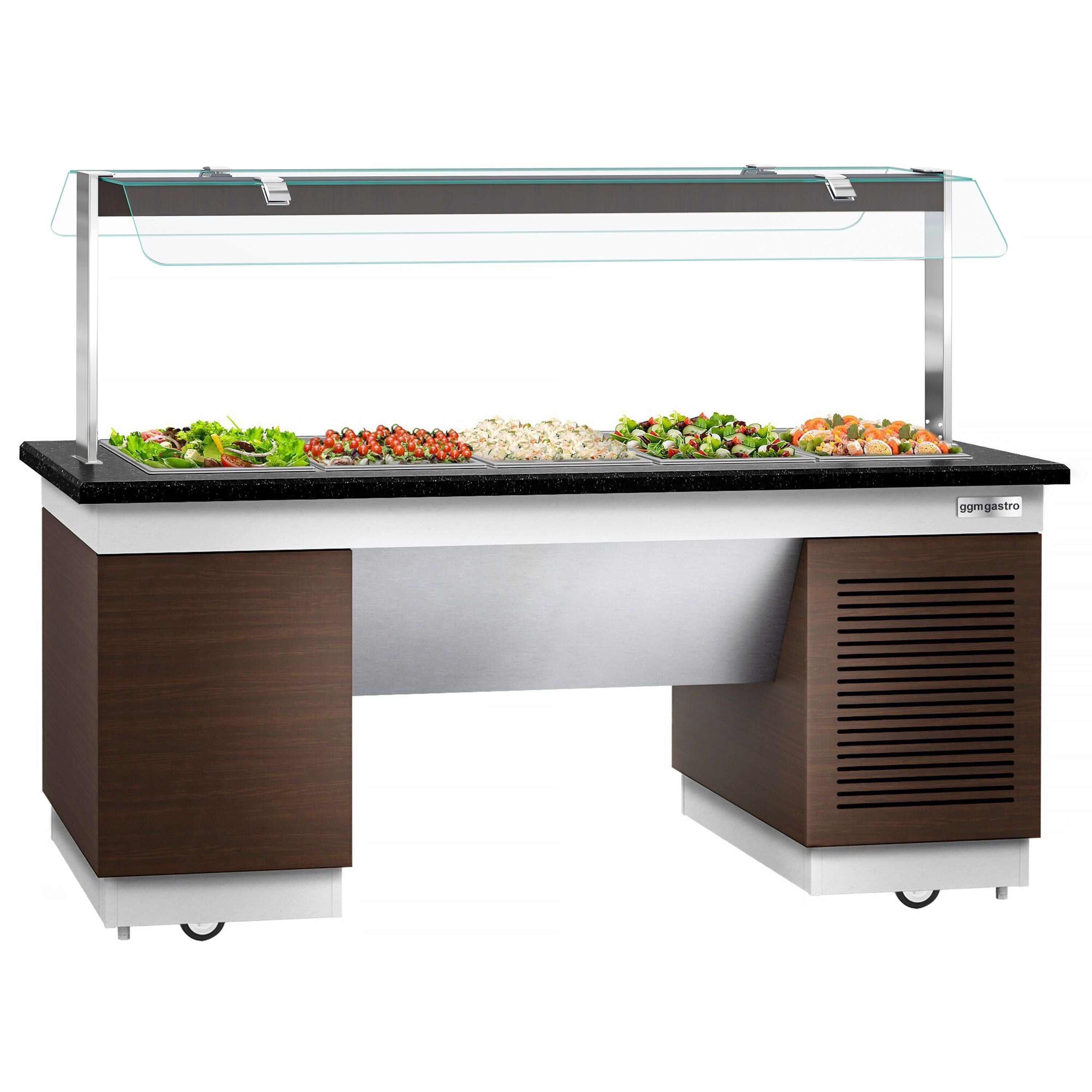 Cold Open Buffet counter dublin- 2000mm- For 1/1 with cold pool & wheel