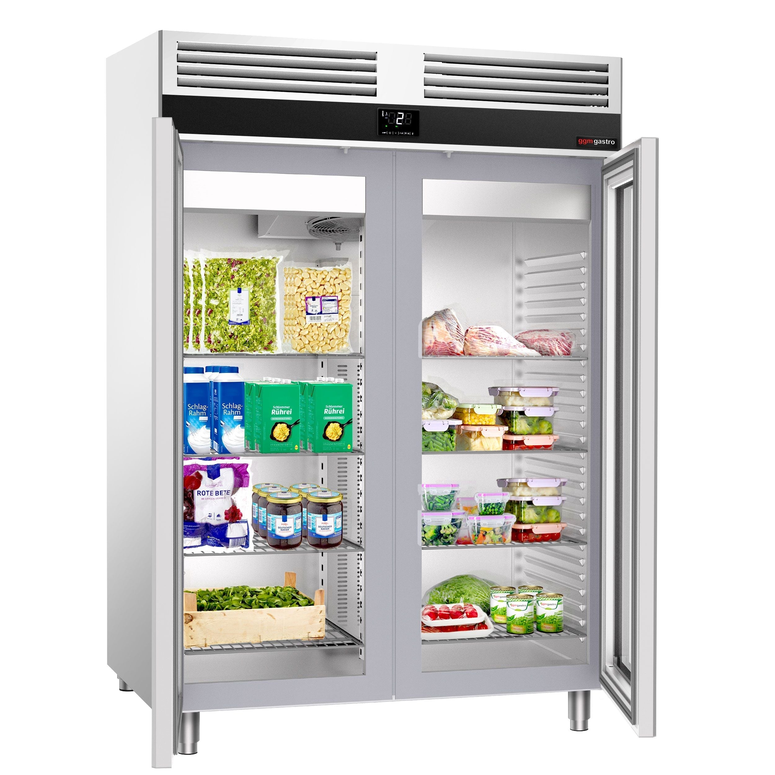 Refrigerator Premium - GN 2/1 - 1400 liters - 2 glass doors