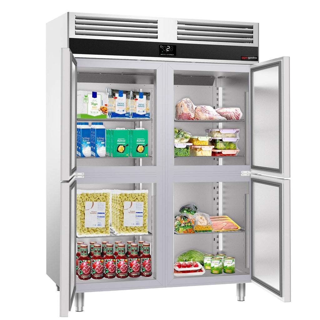 Refrigerator Premium - GN 2/1 - 1400 liters - 4 stainless steel half -door