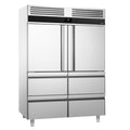 Refrigerator PremIum - GN 2/1 - 1400 liters - 2 stainless steel half -door & 4 drawers