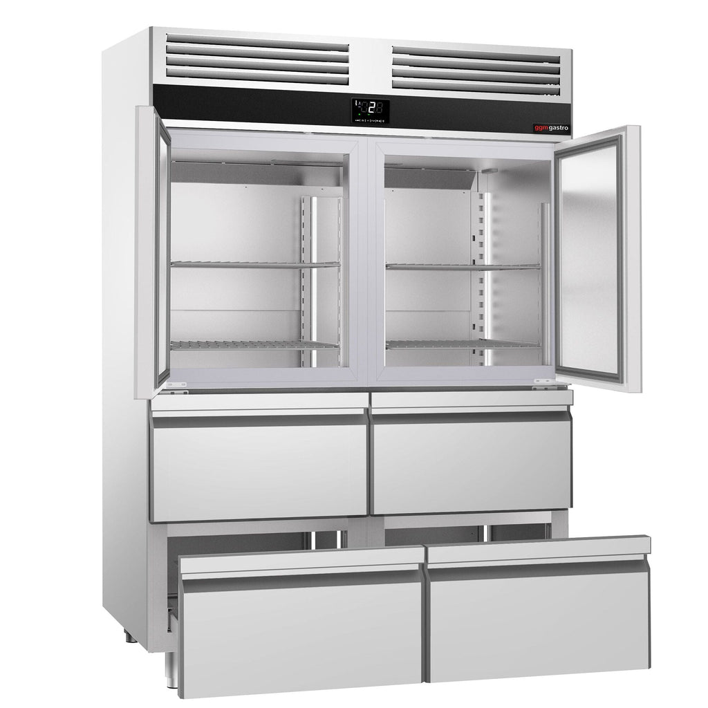 Refrigerator PremIum - GN 2/1 - 1400 liters - 2 stainless steel half -door & 4 drawers