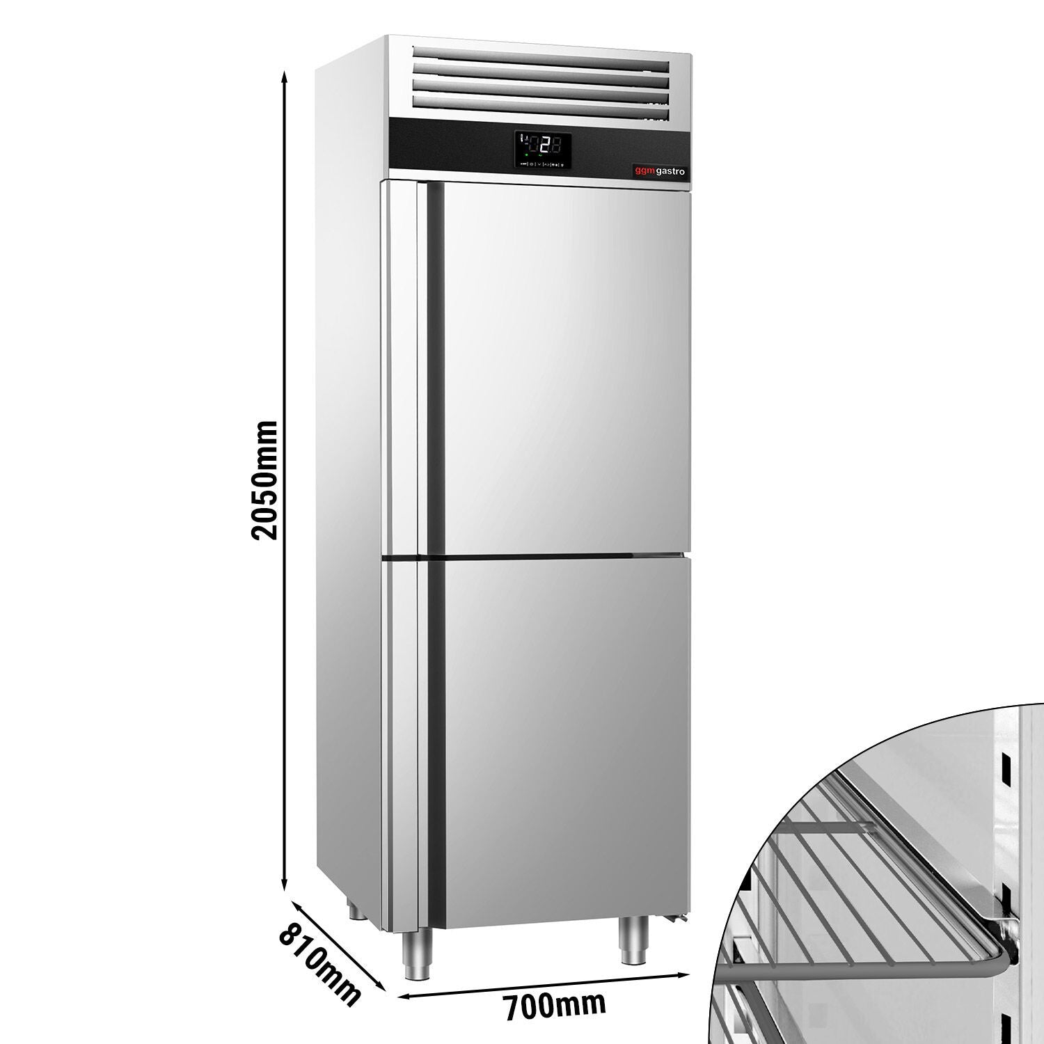 Refrigerator PremIum - GN 2/1 - 700 liters - 2 stainless steel half -door
