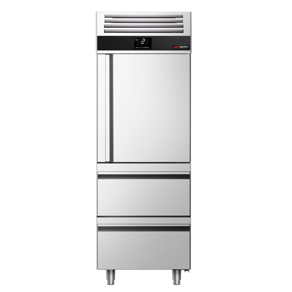 Refrigerator Premium - GN 2/1 - 700 Liter - 1 Stainless Steel With Half Doors & 2 Drawers