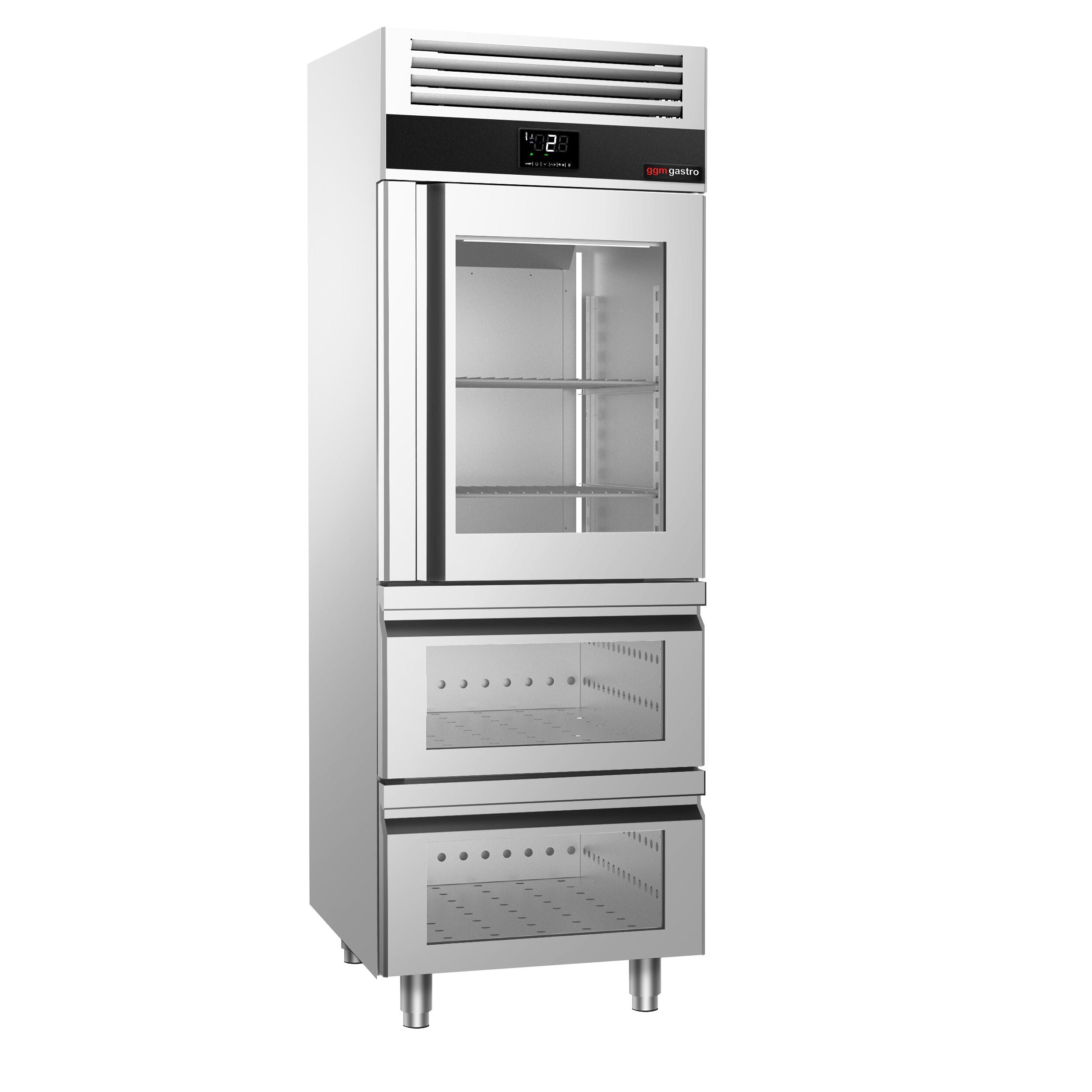 Refrigerator PremIum - GN 2/1 - 700 liters - 1 glass door & 2 glass drawer