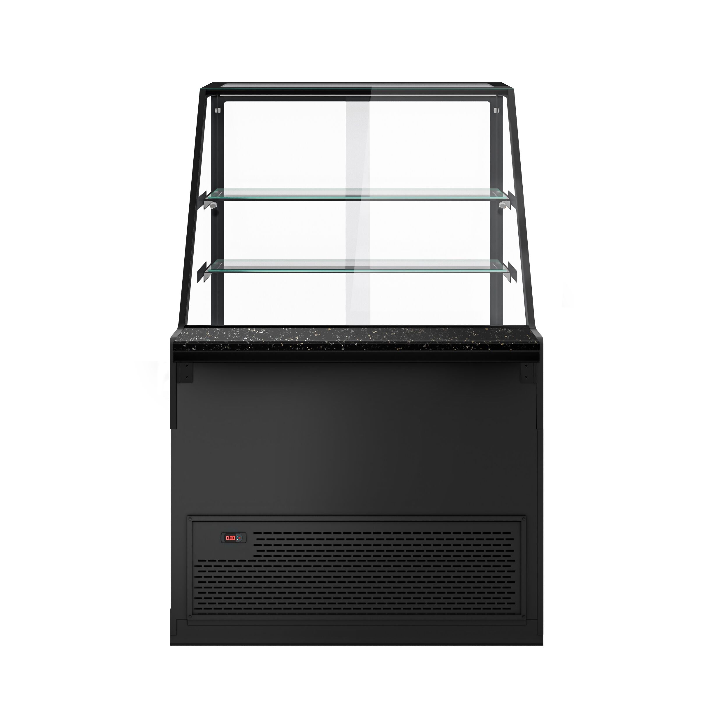 Cooled Showcase Toronto -1000mm - 2 Shelves - Black Front Panel - Black Granite Working Call