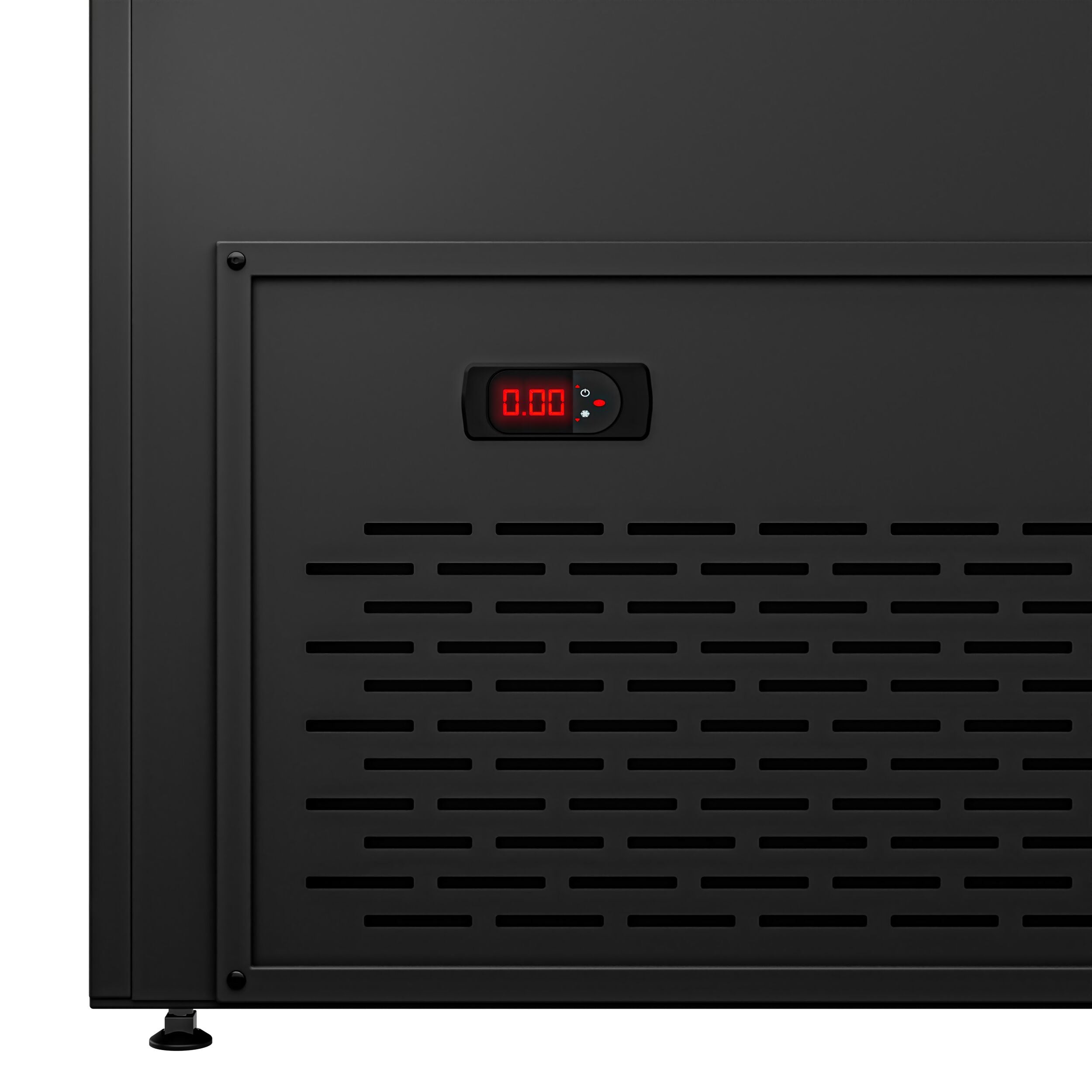 Cooled Showcase Toronto- 2000mm - 2 Shelves - Black Front Panel - Black Granite Working Call