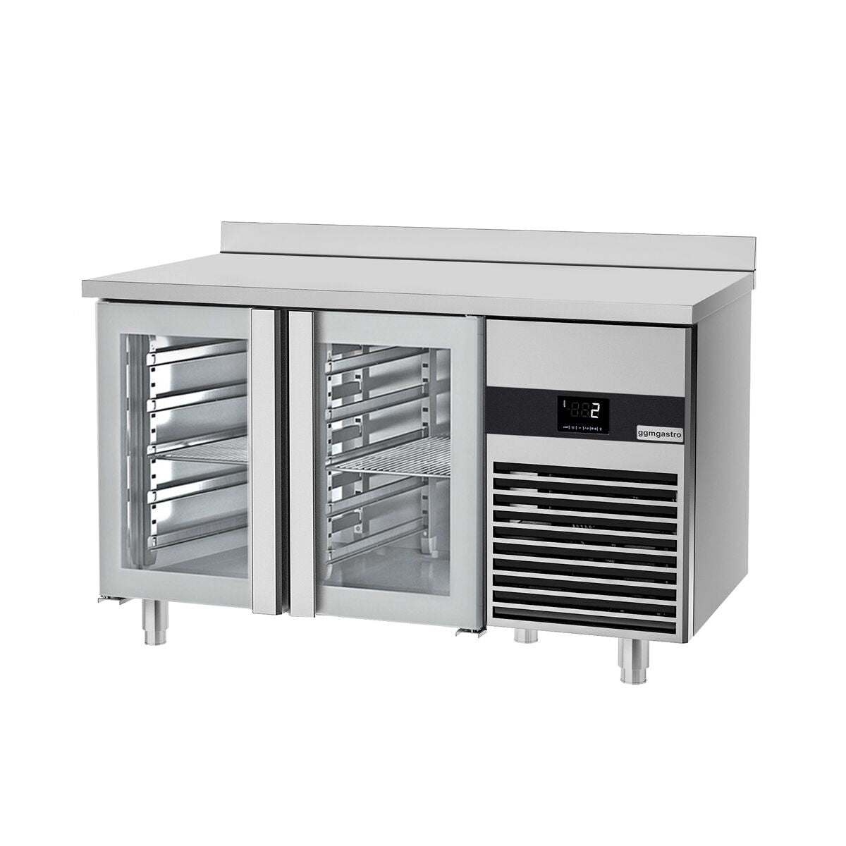 Cooling counter premium -1400x700mm - 2 glass doors & backed