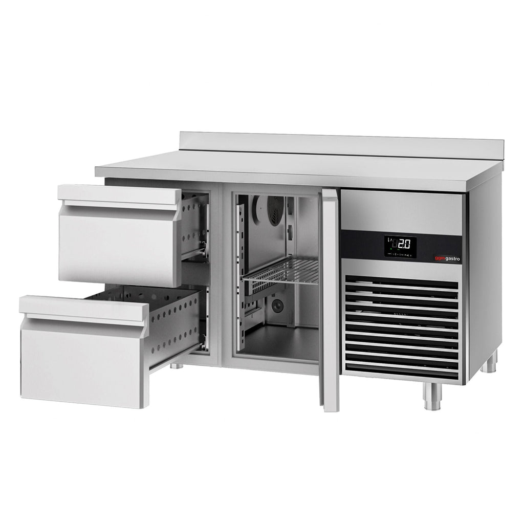 Cooling counter premium - 1400x700mm - 1 door & 2 drawers & backs
