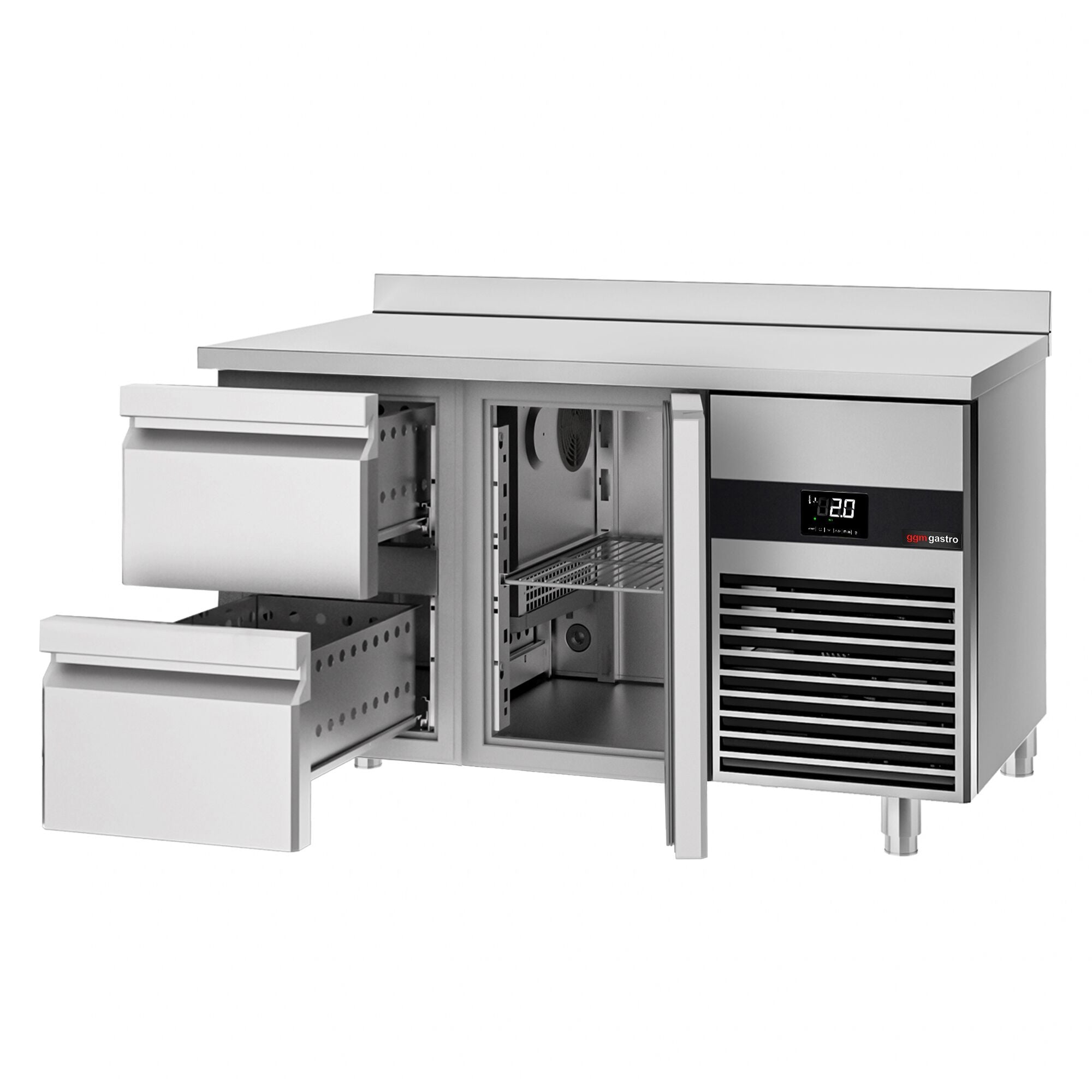 Cooling counter premium - 1400x700mm - 1 door & 2 drawers & backs