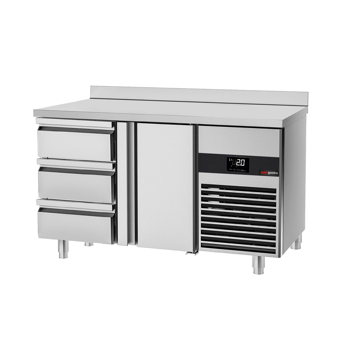Cooling counter premium - 1400x700mm - 1 door & 3 drawers & backs