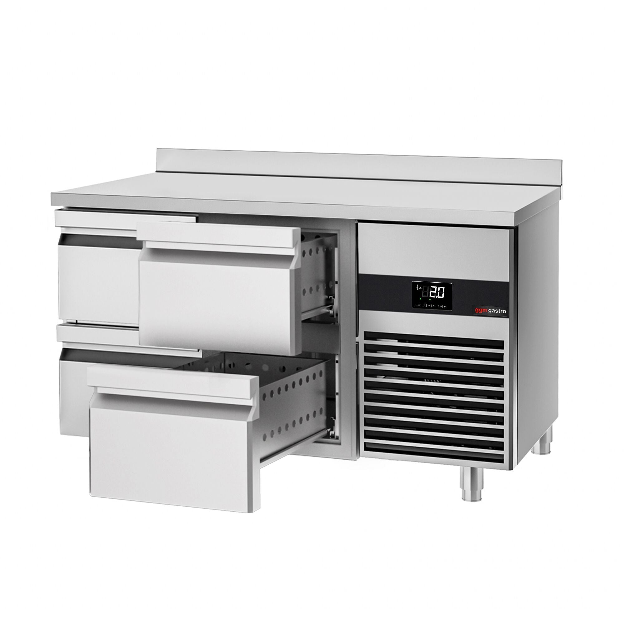 Cooling counter premium - 1,4 x 0.7 m - no doorless, grilled and non -ray