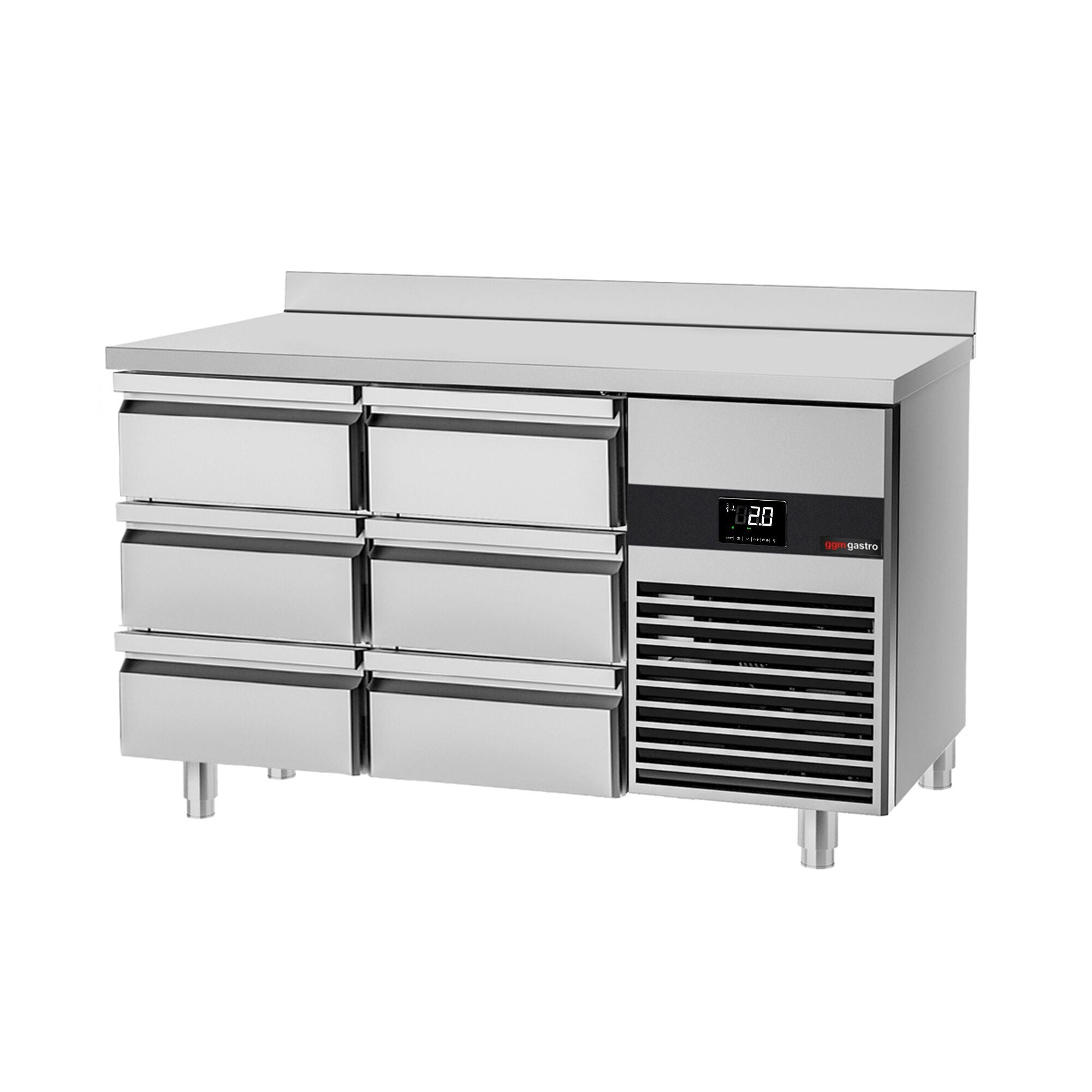 Cooling counter premium - 1400x700mm - 6 drawers & backed