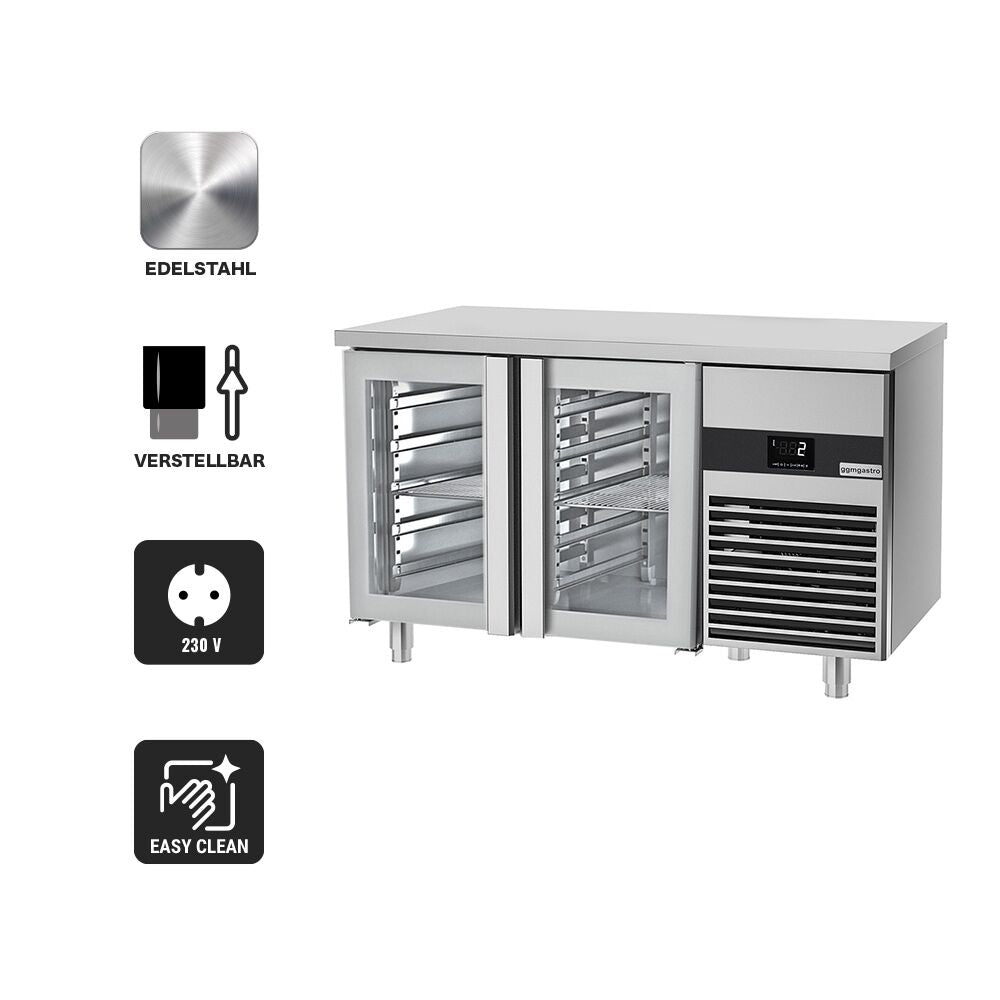 Cooling counter premium -1400x700mm - 2 glass doors