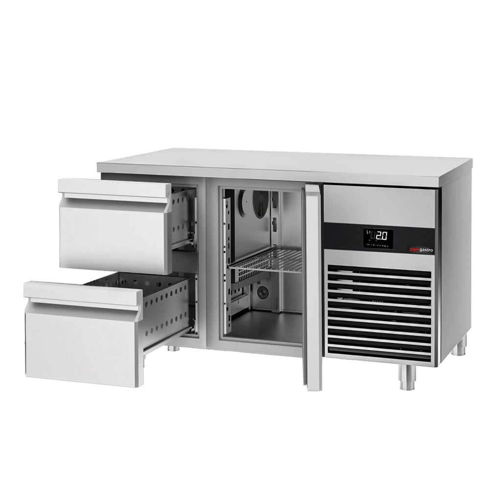 Cooled counter premium - 1400x700mm - 1 door & 2 drawers