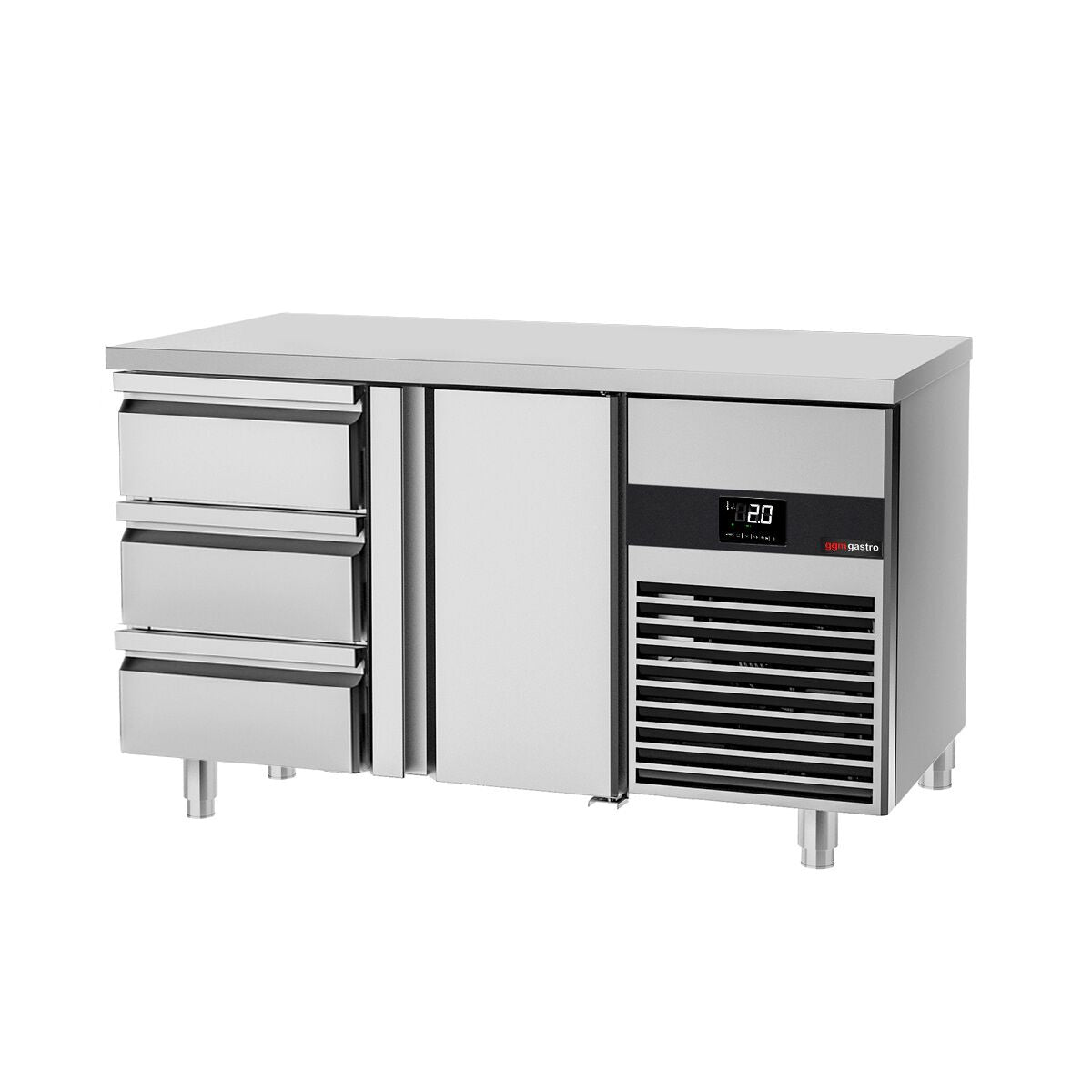 Cooled counter premium - 1400x700mm - 1 door & 3 drawers