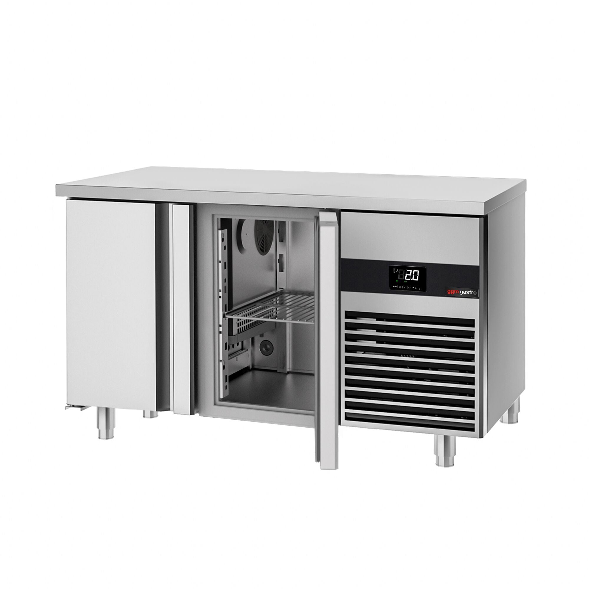 Cooled counter premium - 1.4 x 0.7 m - without a door, grilled, without rail
