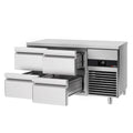Cooling counter premium - 1.4 x 0.7 m - 4 drawers
