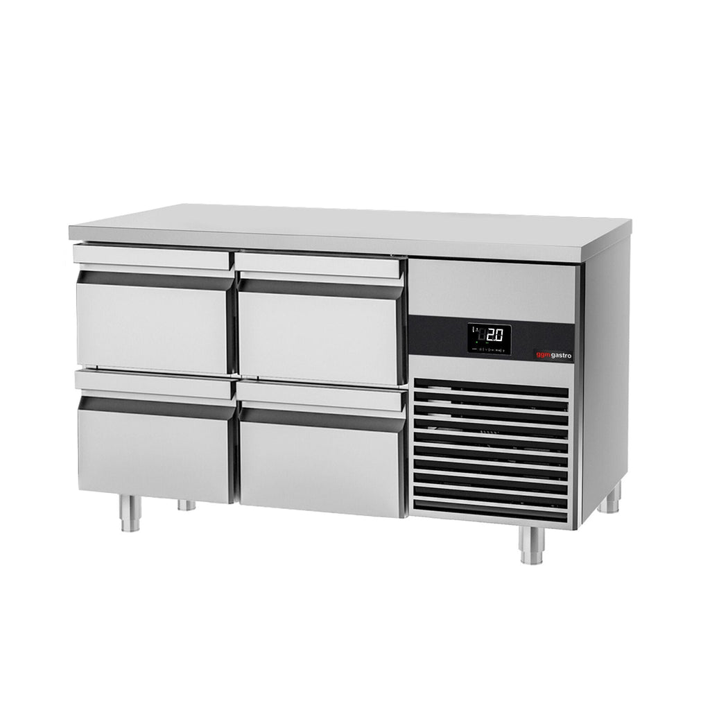 Cooling counter premium - 1.4 x 0.7 m - 4 drawers