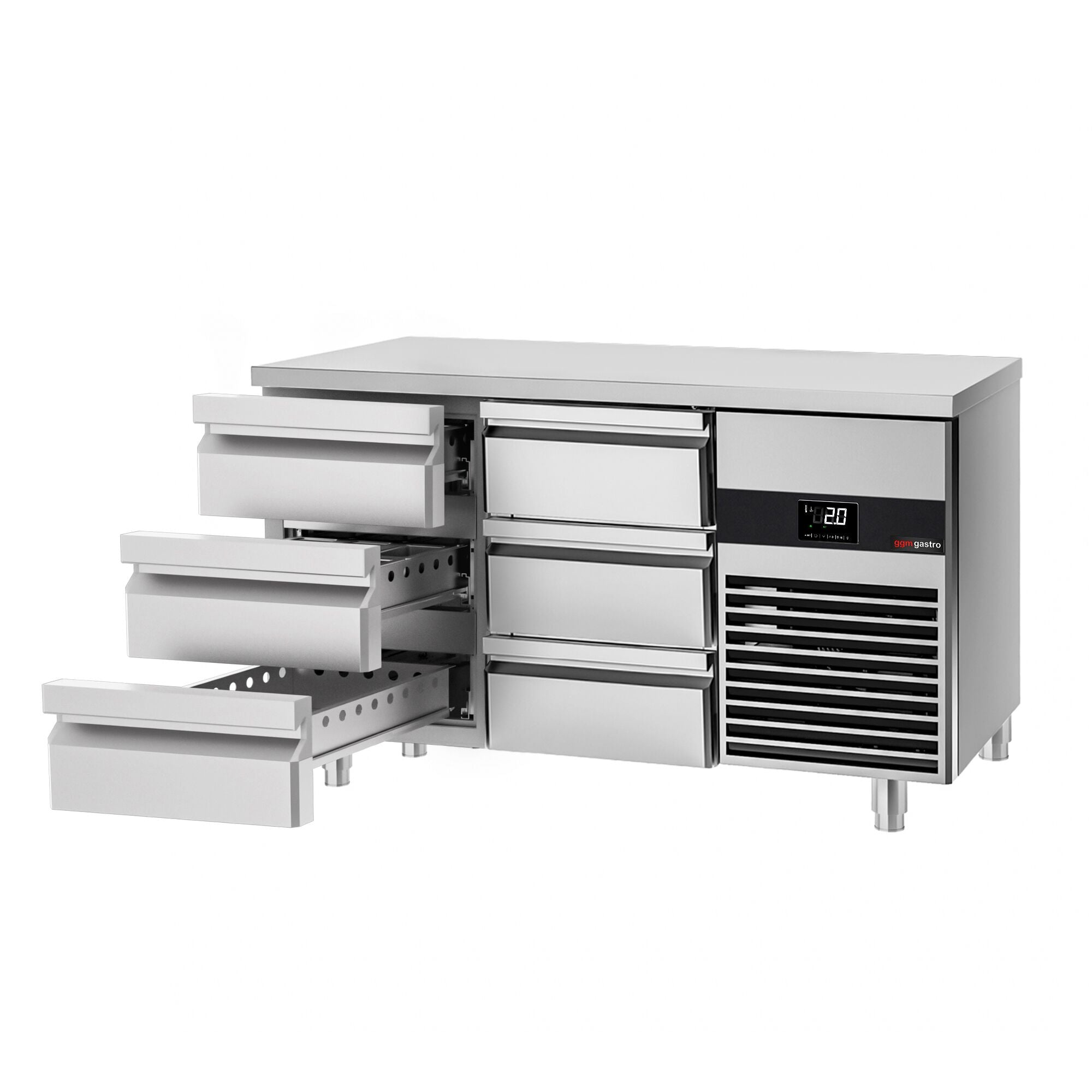 Cooling counter premium - 1400x700mm - 6 drawers