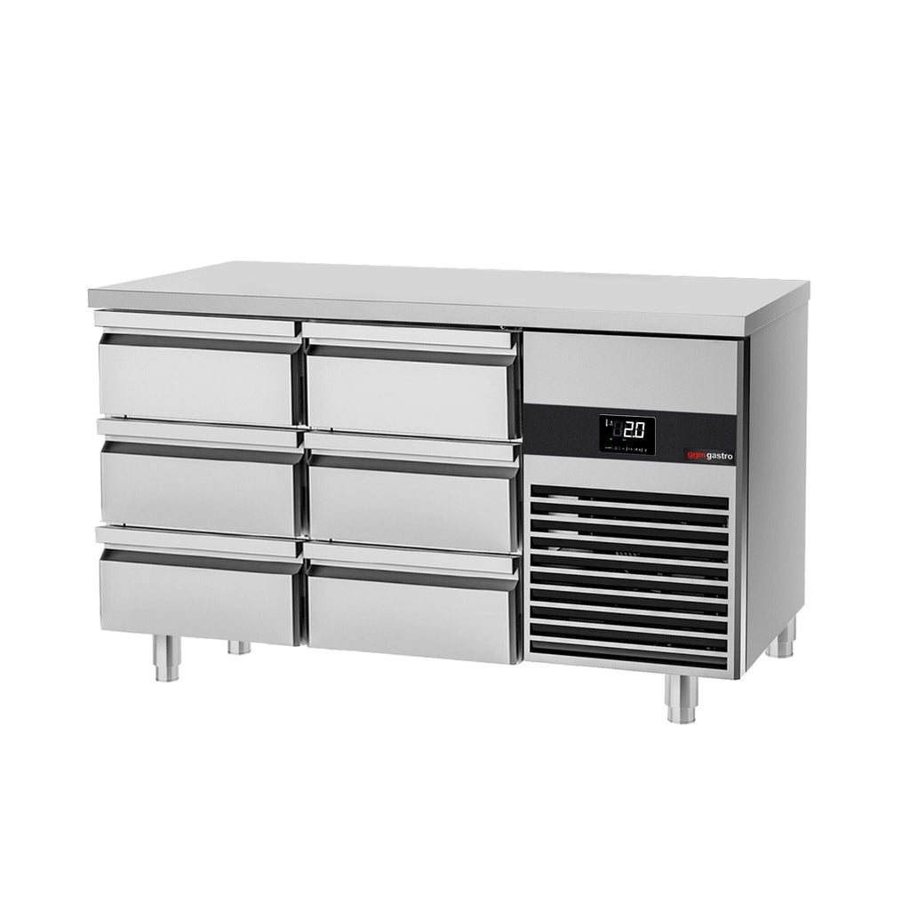 Cooling counter premium - 1400x700mm - 6 drawers