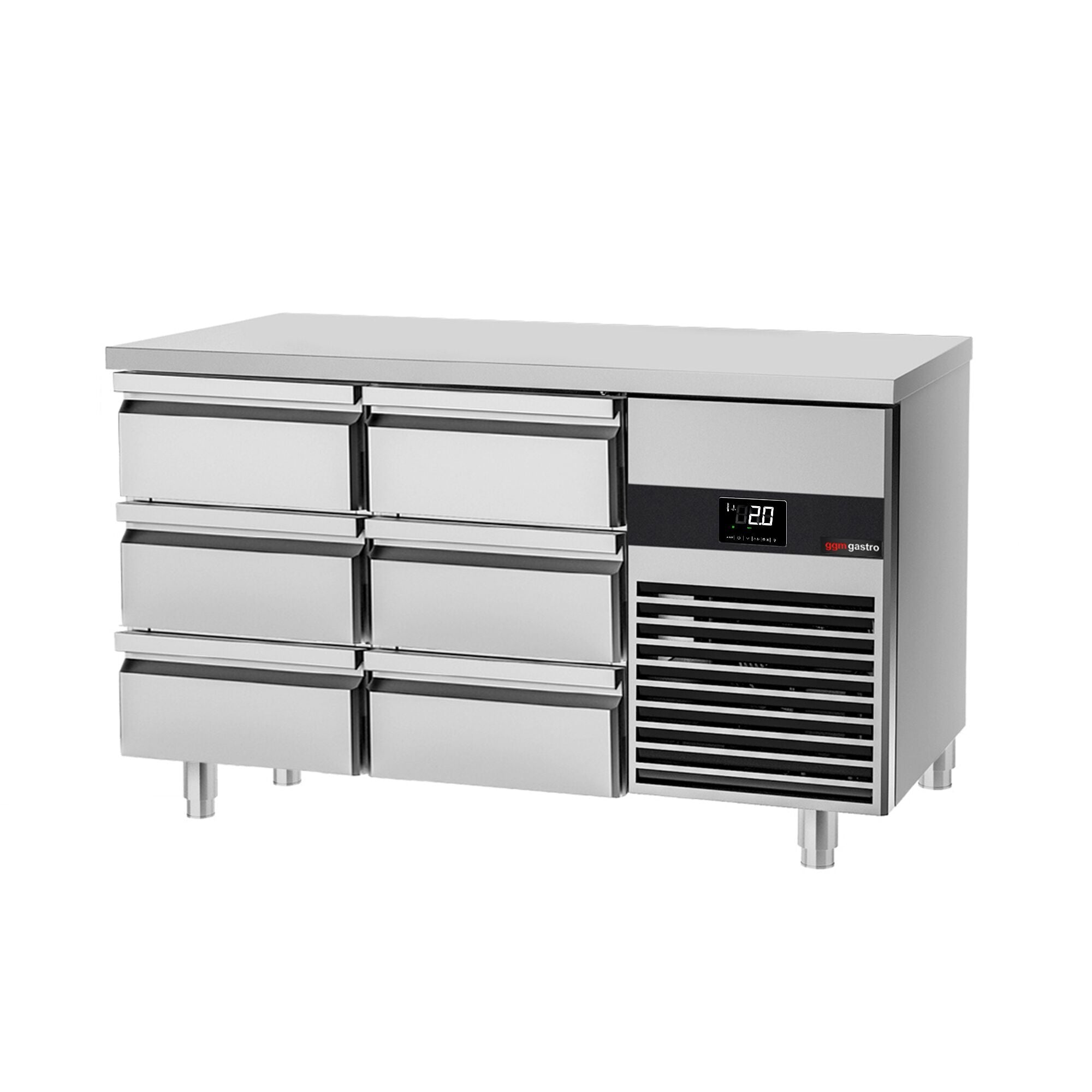 Cooling counter premium - 1400x700mm - 6 drawers