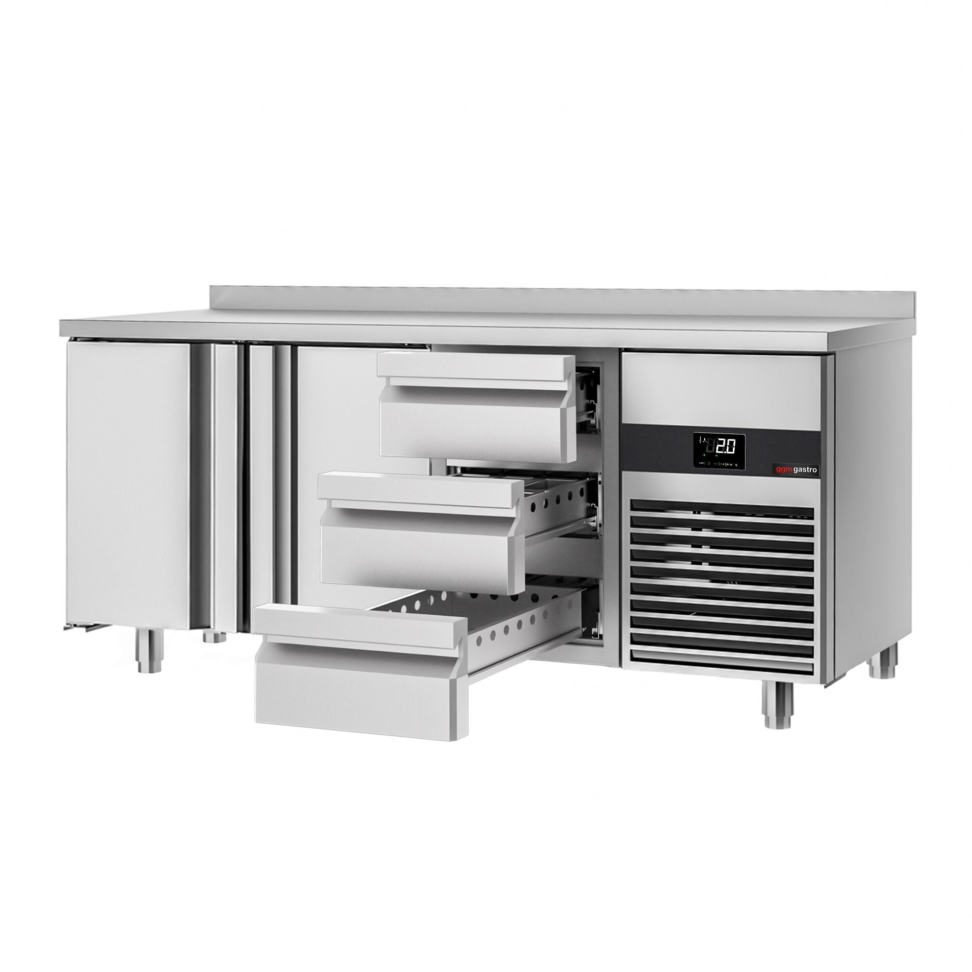 Cooling counter premium - 1865x700mm - 2 doors & 3 drawers & backs