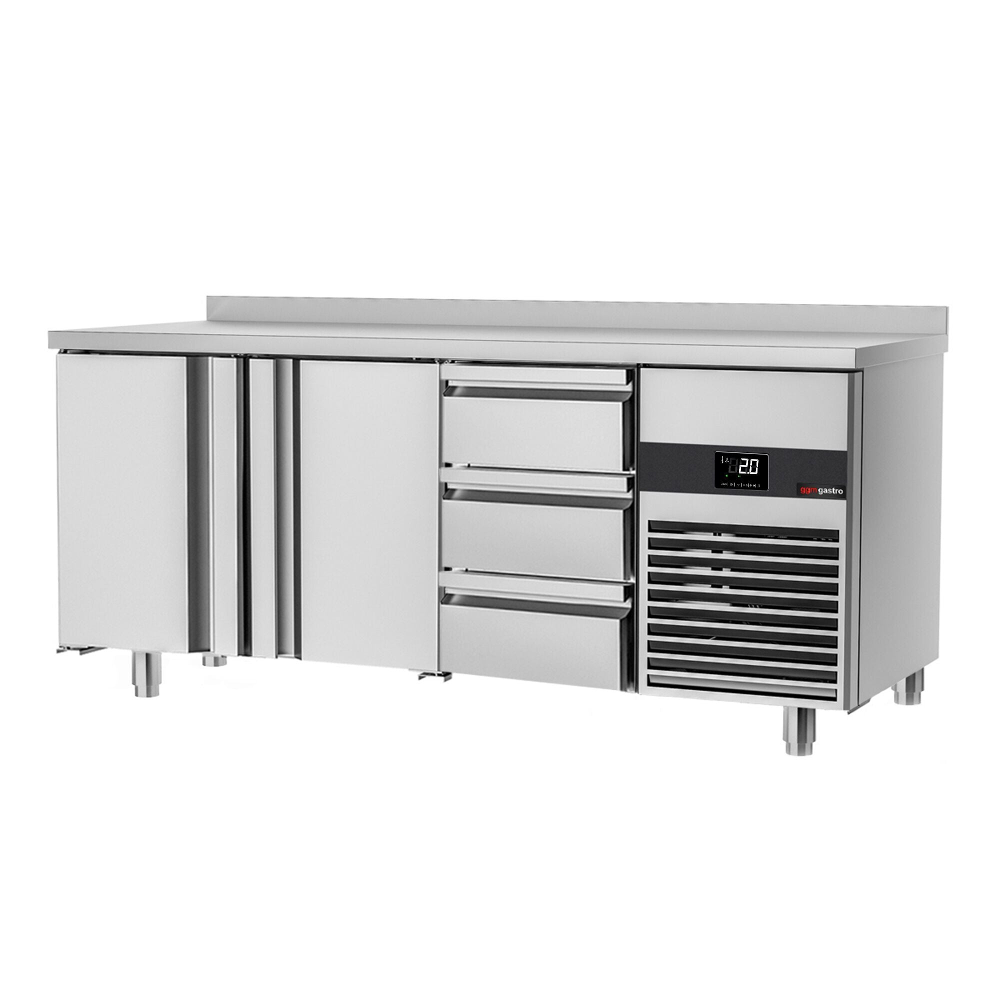 Cooling counter premium - 1865x700mm - 2 doors & 3 drawers & backs