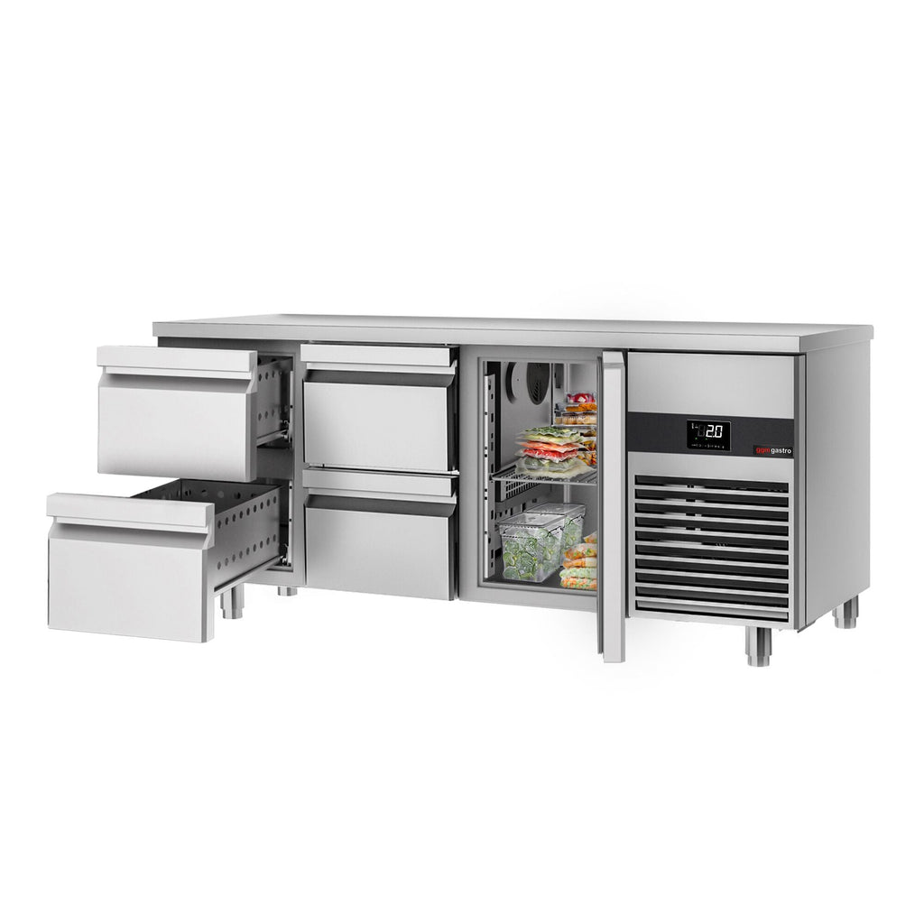 Cooling counter premium - 1865x700mm - 1 door & 4 drawers