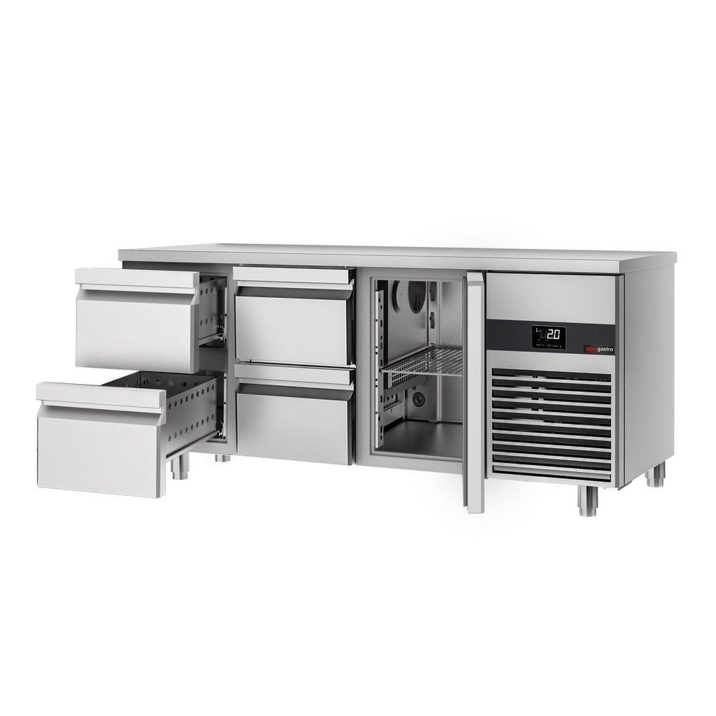 Cooling counter premium - 1865x700mm - 1 door & 4 drawers