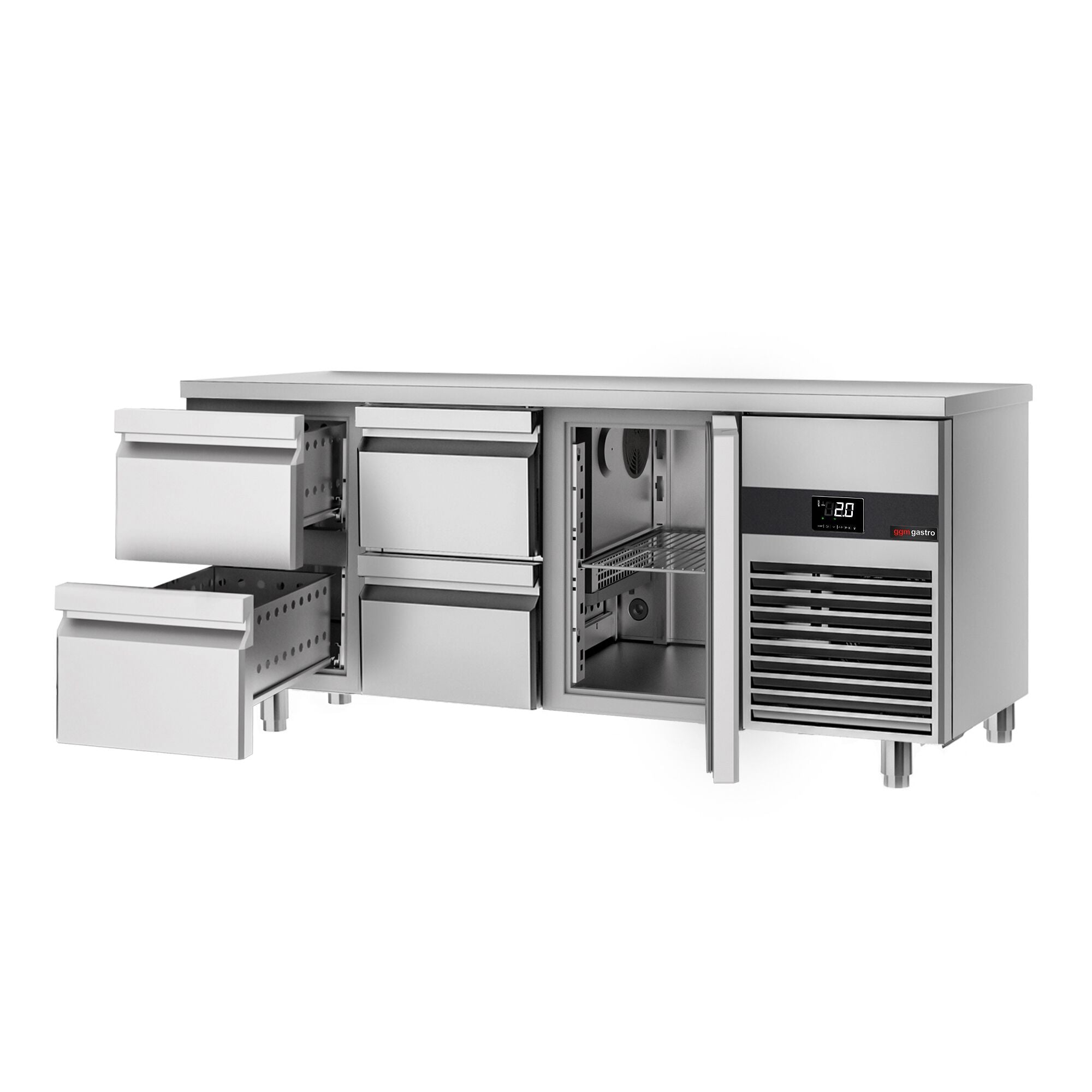 Cooling counter premium - 1865x700mm - 1 door & 4 drawers