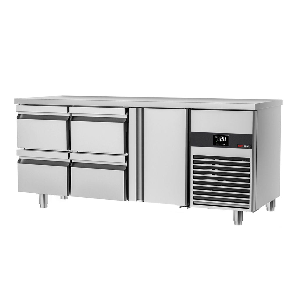 Cooling counter premium - 1865x700mm - 1 door & 4 drawers