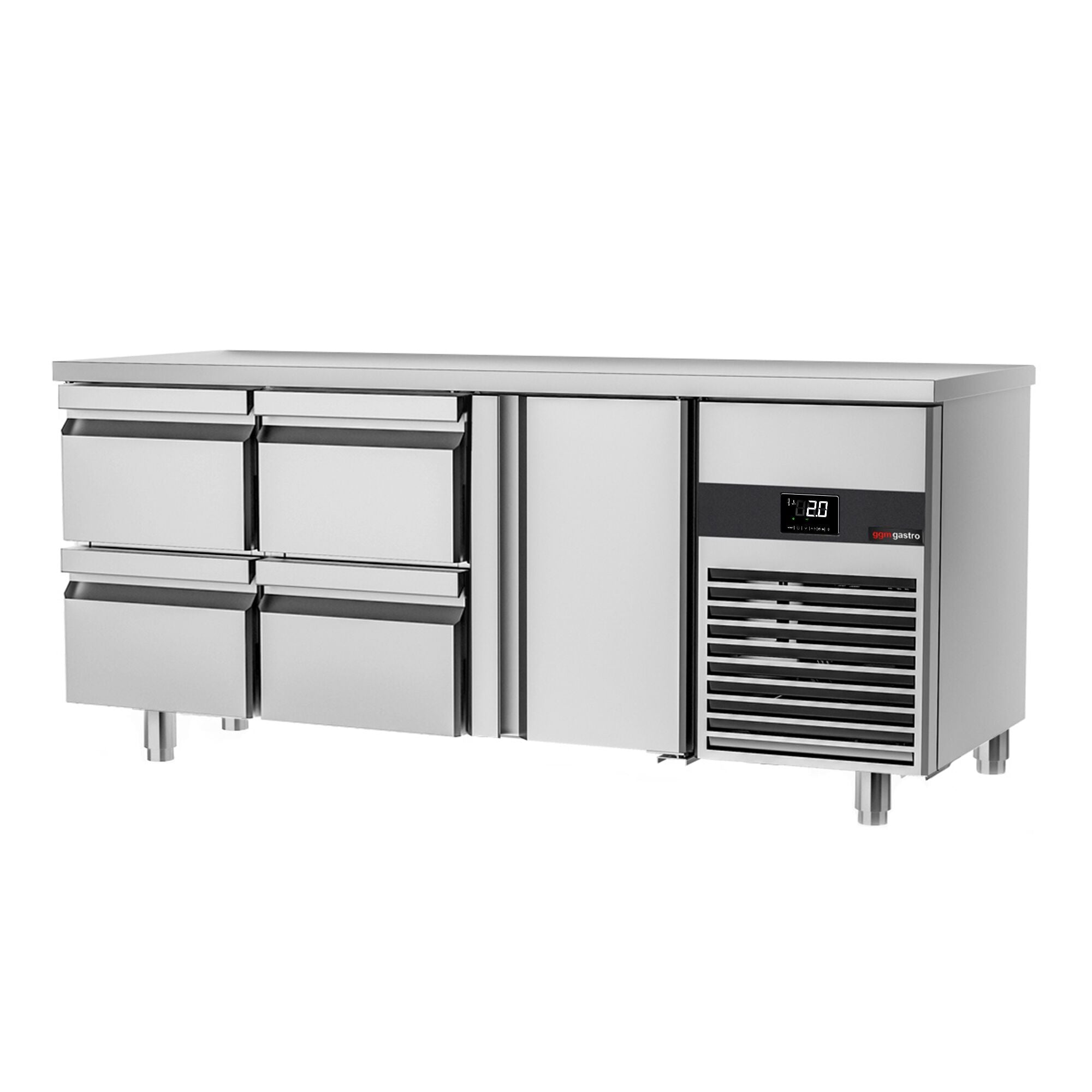 Cooling counter premium - 1865x700mm - 1 door & 4 drawers