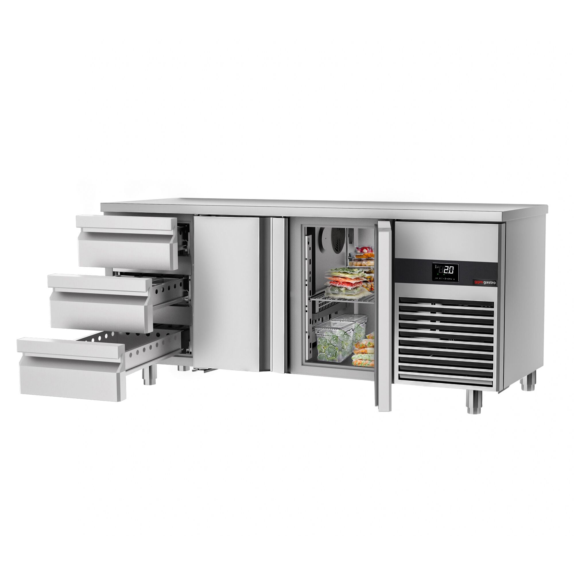 Cooling counter premium - 1865x700mm - 2 doors & 3 drawers
