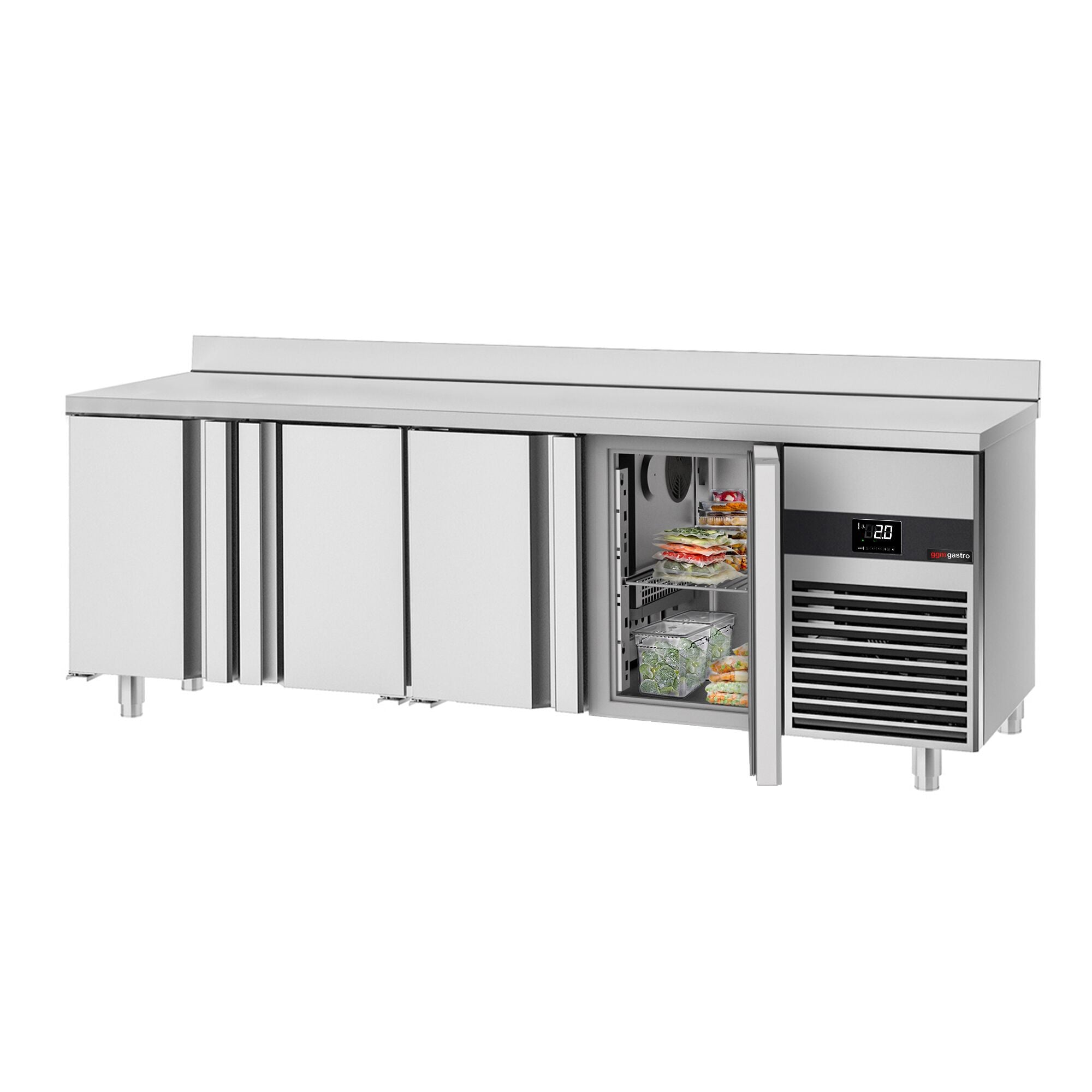 Cooling counter premium - 2330x600mm - 4 doors & backed