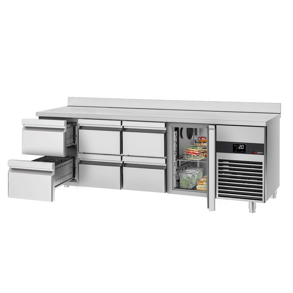 Cooling counter premıum - 2330x700mm - 1 door & 6 drawer & back