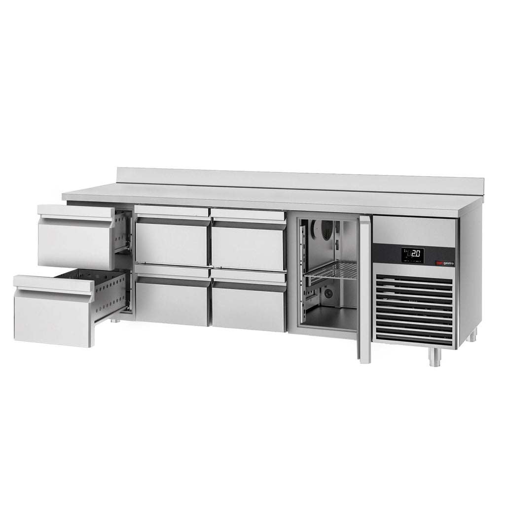 Cooling counter premıum - 2330x700mm - 1 door & 6 drawer & back