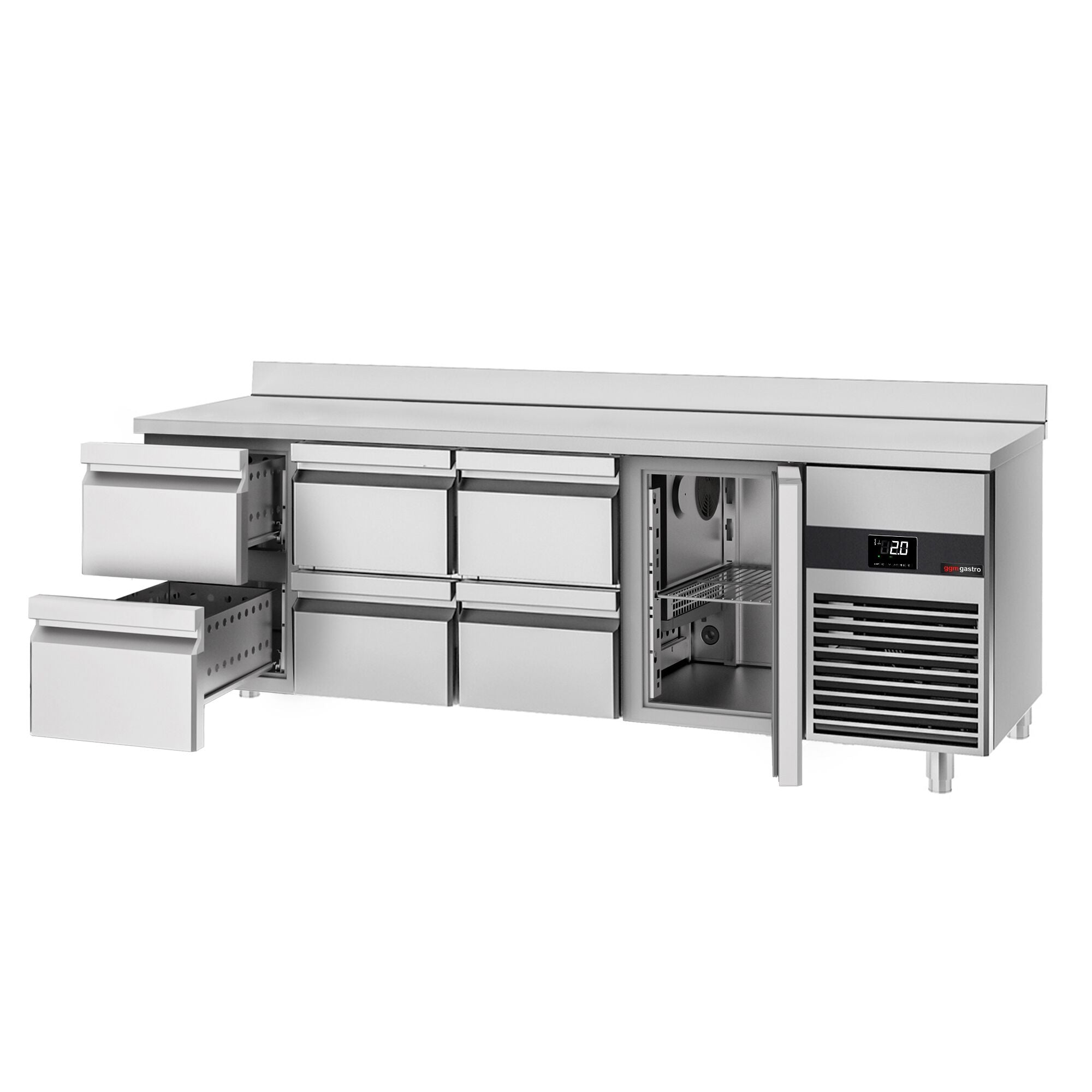 Cooling counter premıum - 2330x700mm - 1 door & 6 drawer & back
