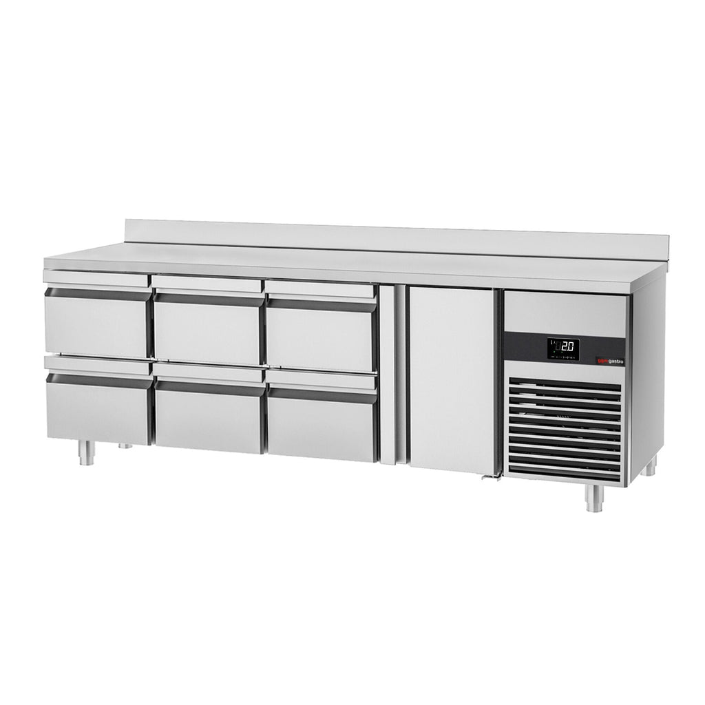 Cooling counter premıum - 2330x700mm - 1 door & 6 drawer & back