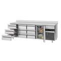Cooling counter premıum -2330x700mm -1 door & 9 drawer -& Back
