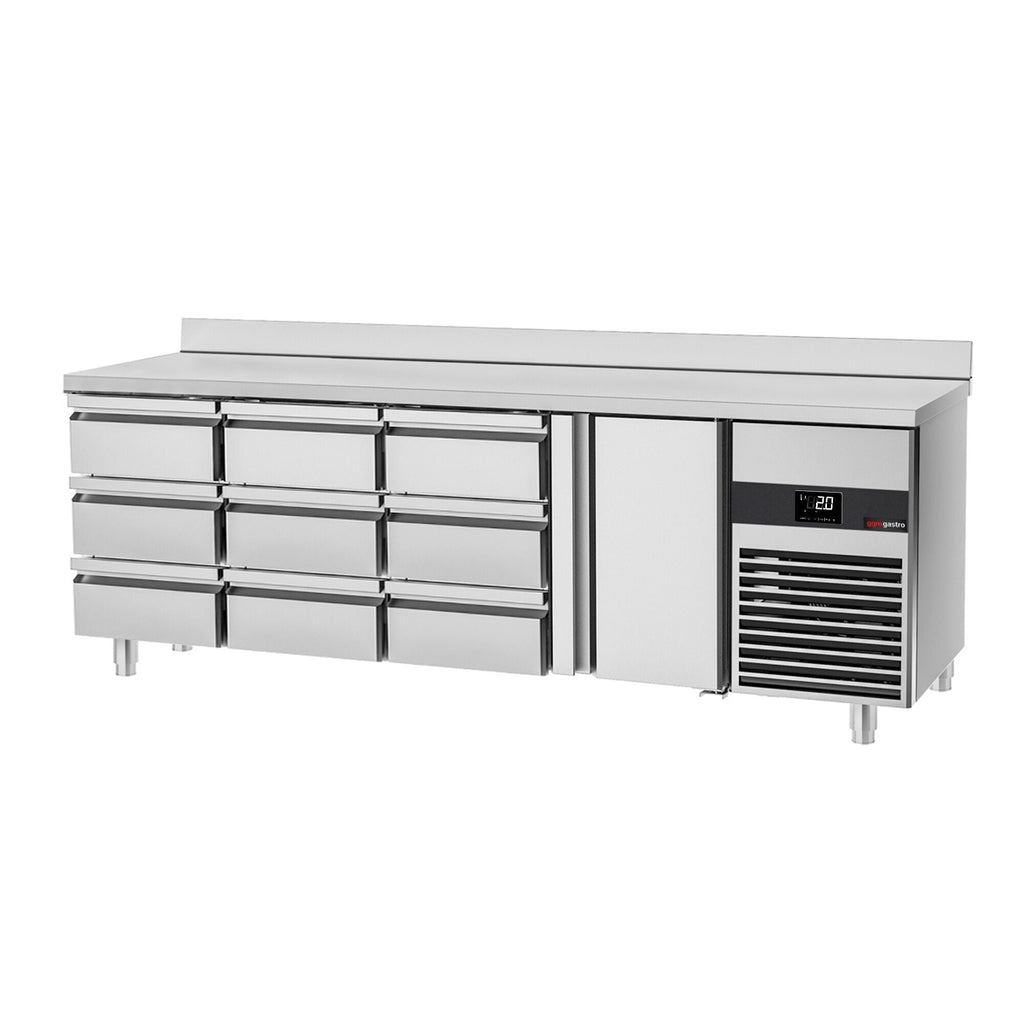Cooling counter premıum -2330x700mm -1 door & 9 drawer -& Back