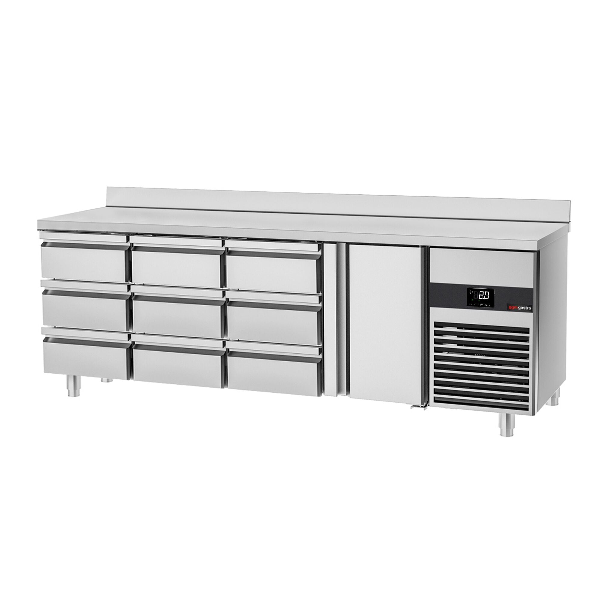 Cooling counter premıum -2330x700mm -1 door & 9 drawer -& Back