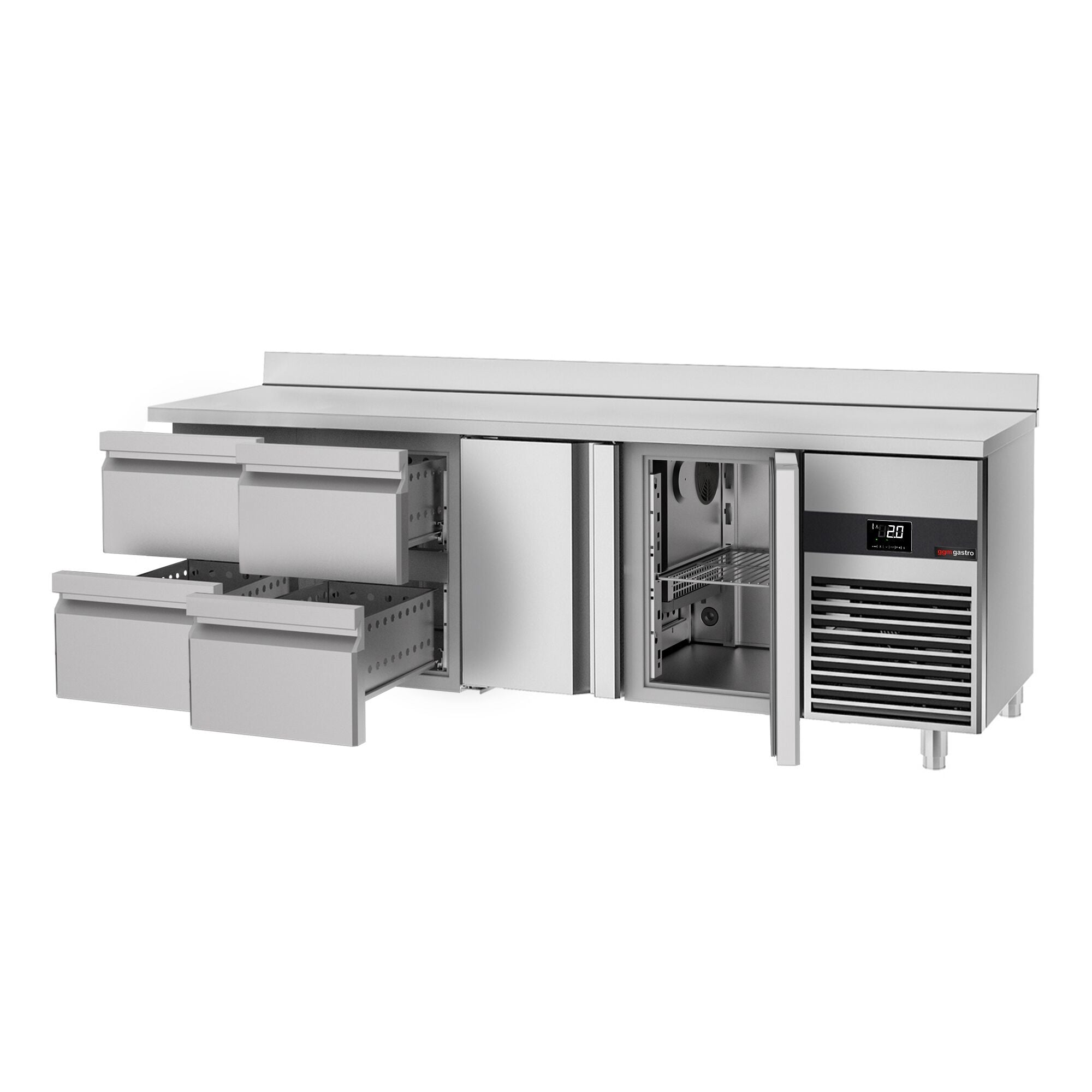 Cooling counter premıum - 2330x700mm -2 door & 4 drawer & Back