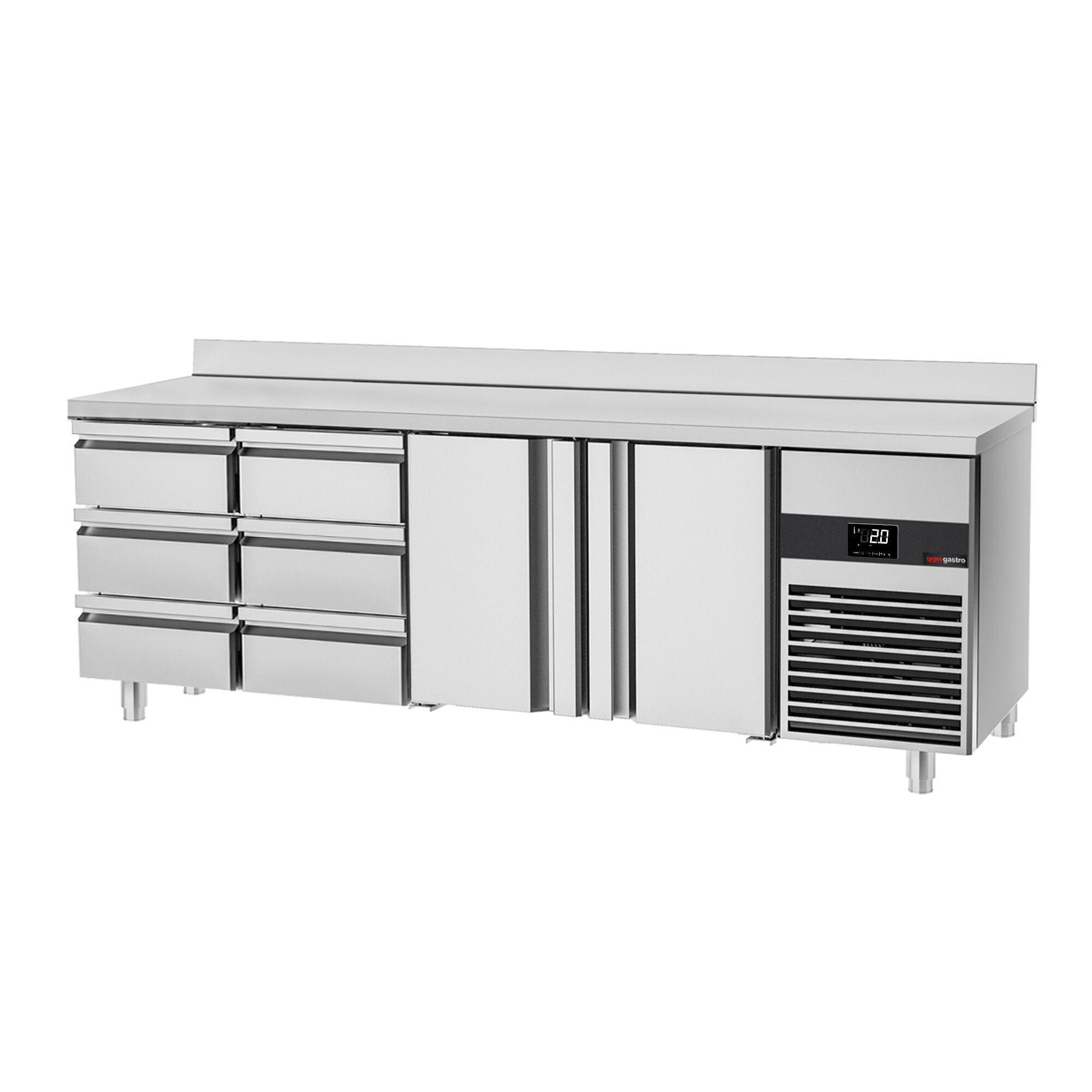 Cooling counter premıum - 2330x700mm - 2 doors & 6 drawers & Back