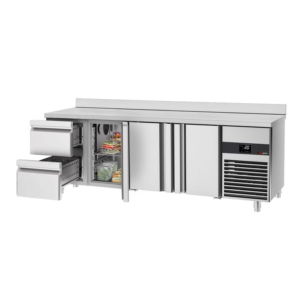 Cooling counter premıum - 2330x700mm - 3 doors & 2 drawers & Back