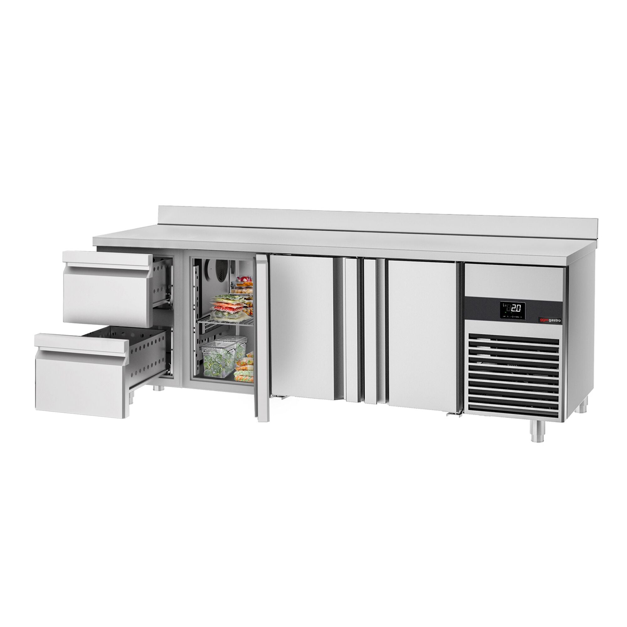 Cooling counter premıum - 2330x700mm - 3 doors & 2 drawers & Back