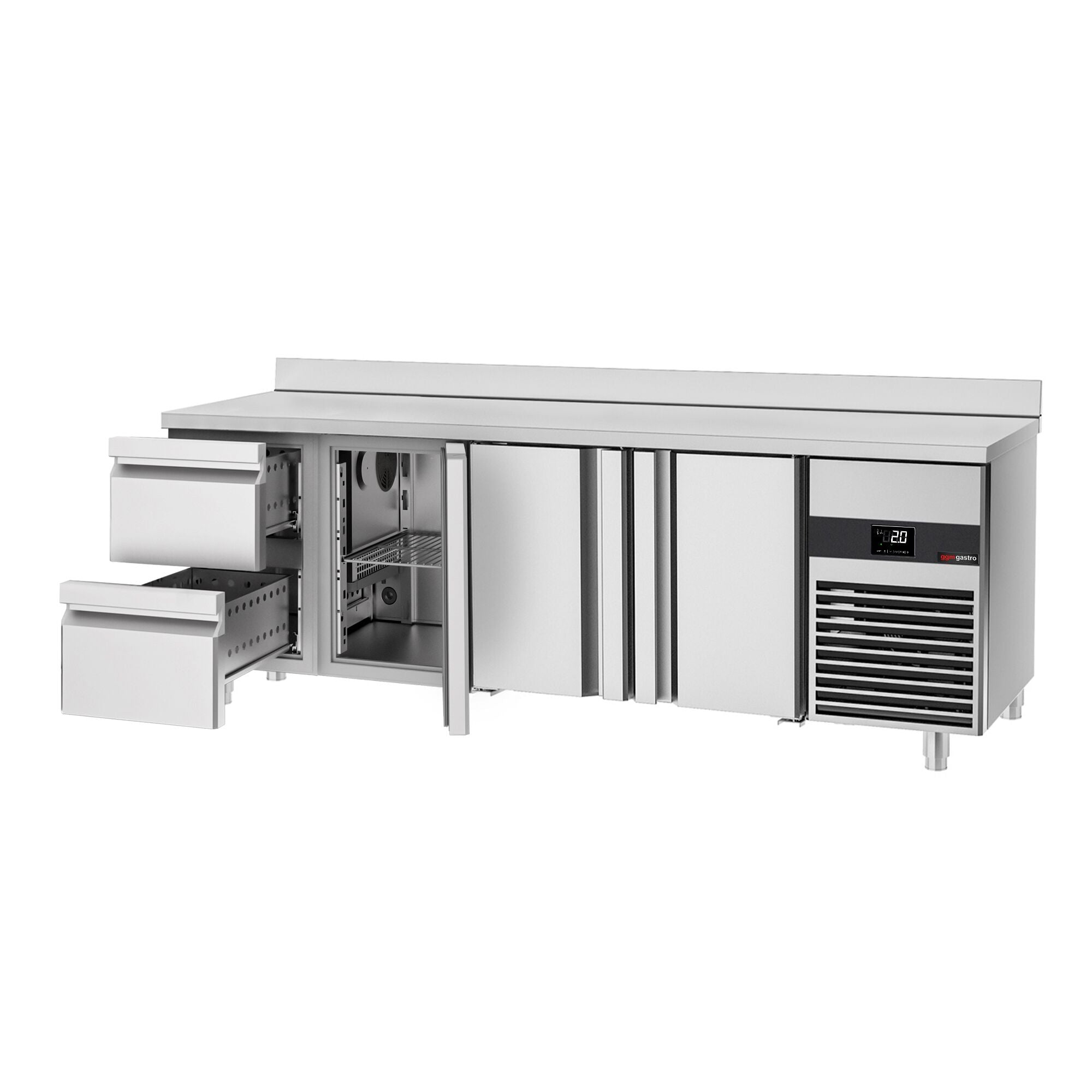 Cooling counter premıum - 2330x700mm - 3 doors & 2 drawers & Back