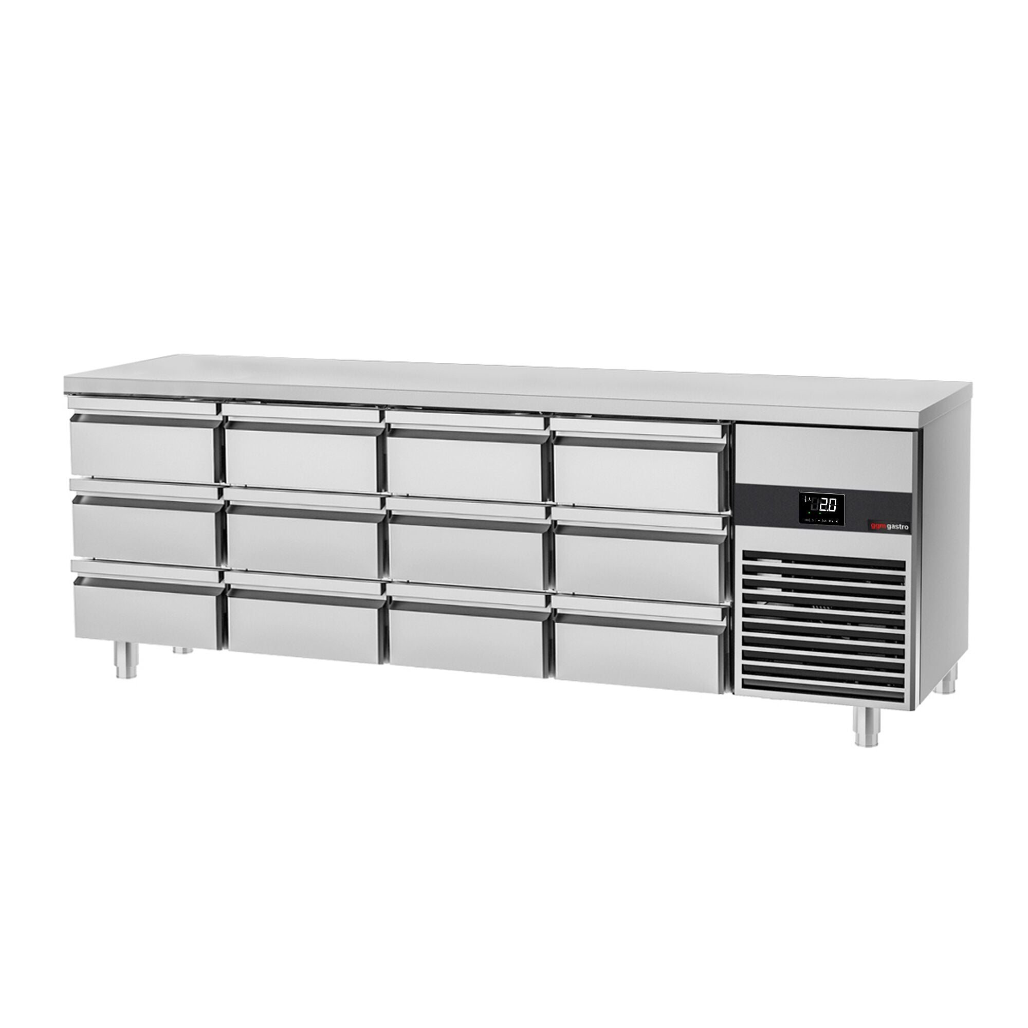 Cooled counter premium - 2330x700mm -12 drawers