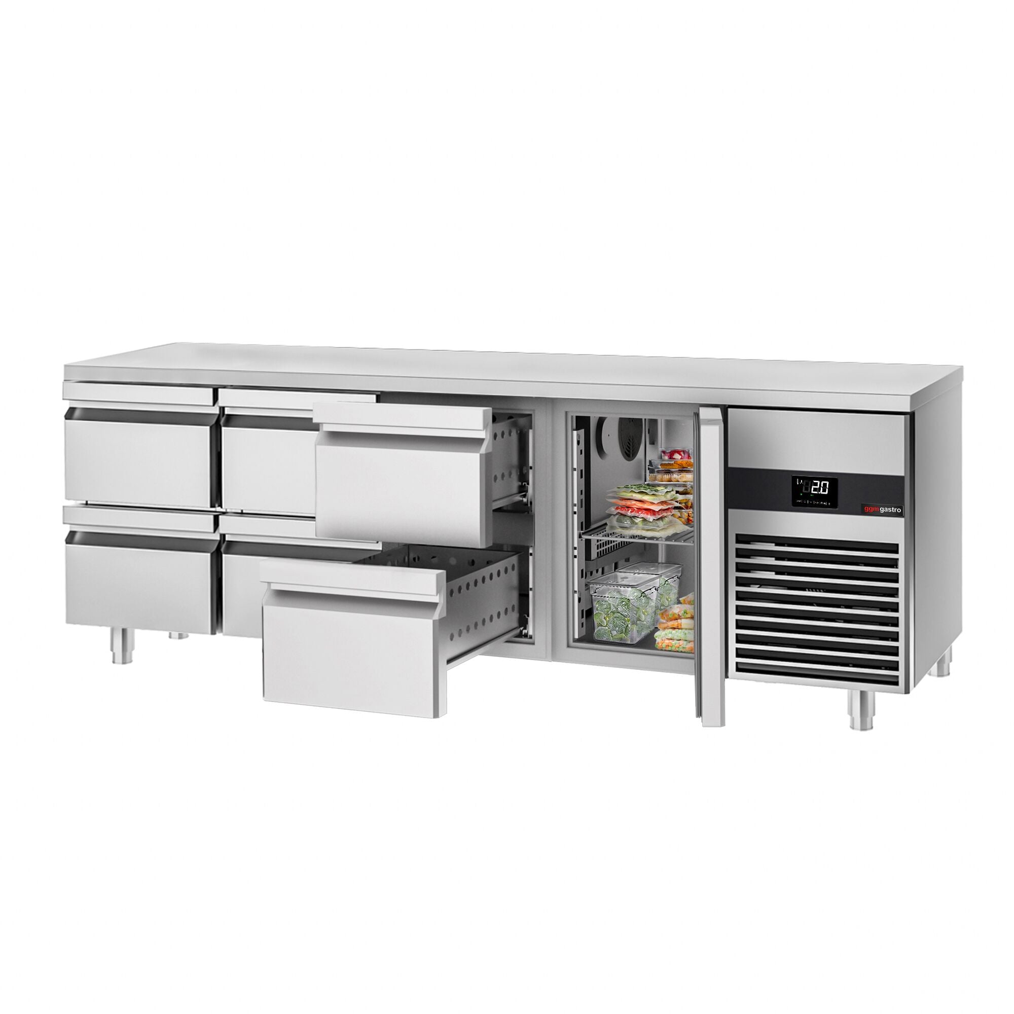 Cooling counter premium - 2330x700mm - 1 door & 6 drawers