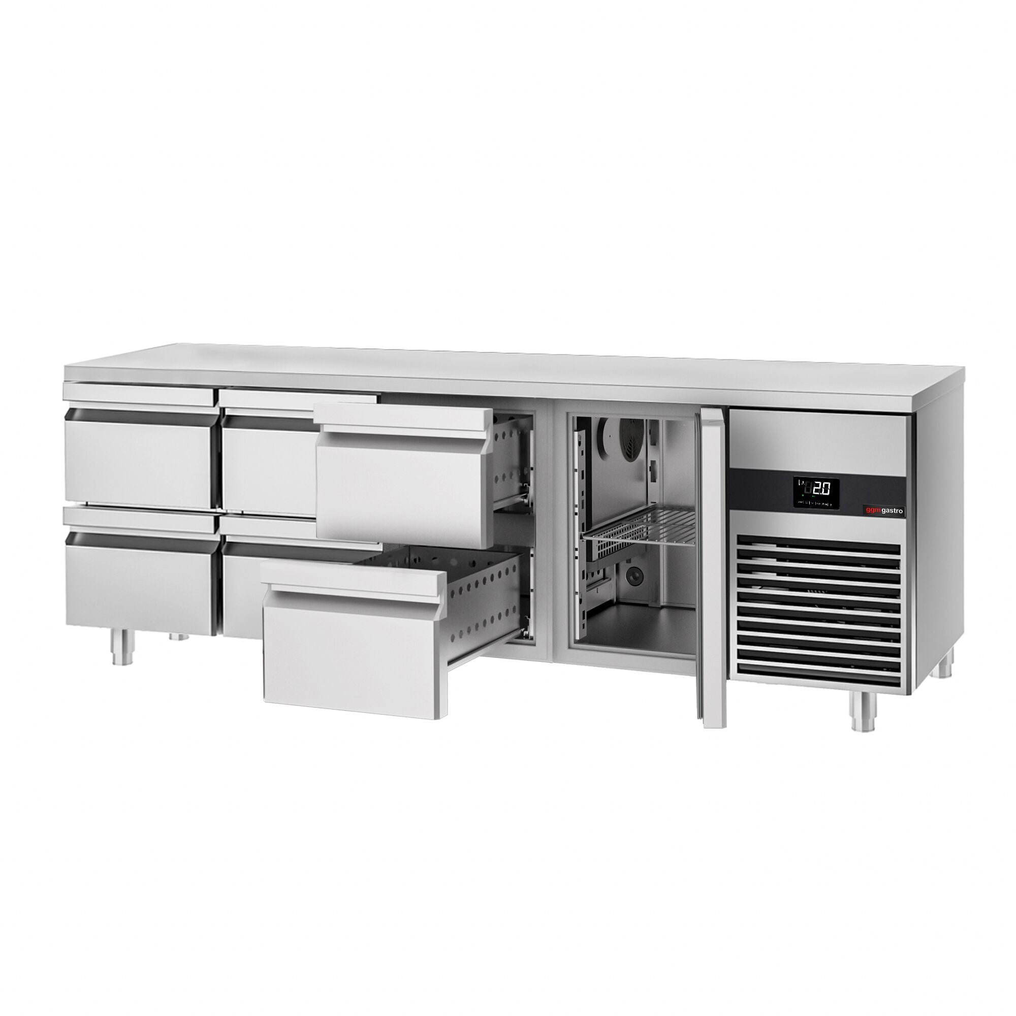 Cooling counter premium - 2330x700mm - 1 door & 6 drawers