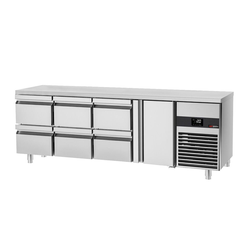 Cooling counter premium - 2330x700mm - 1 door & 6 drawers